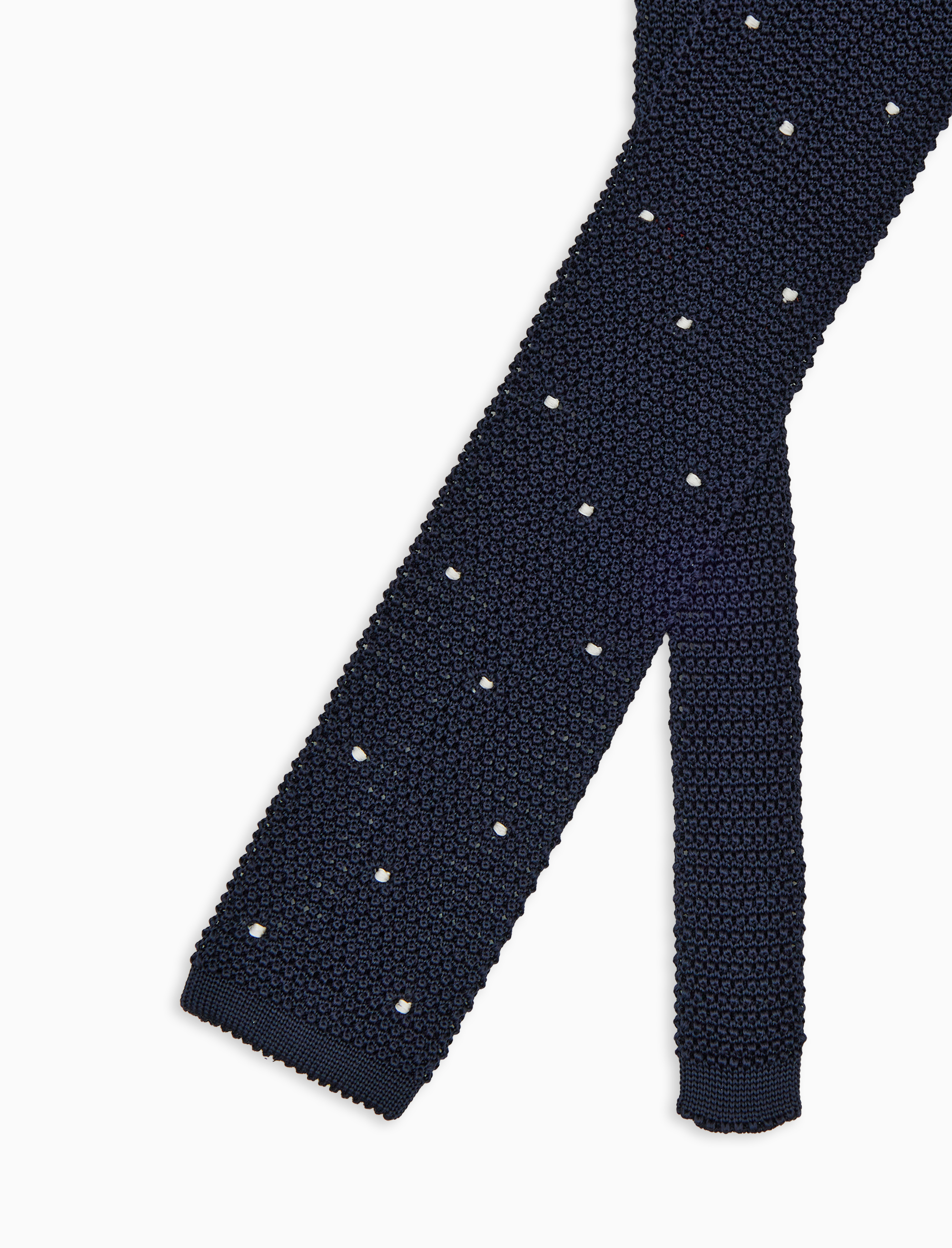Cravatta uomo seta blu con pois ricamato