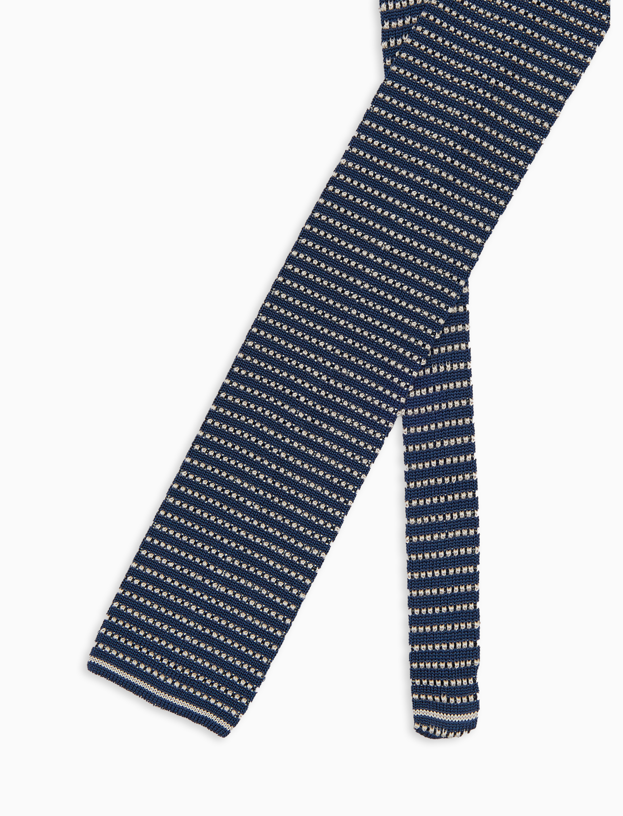 Cravatta uomo seta blu/panna con righine