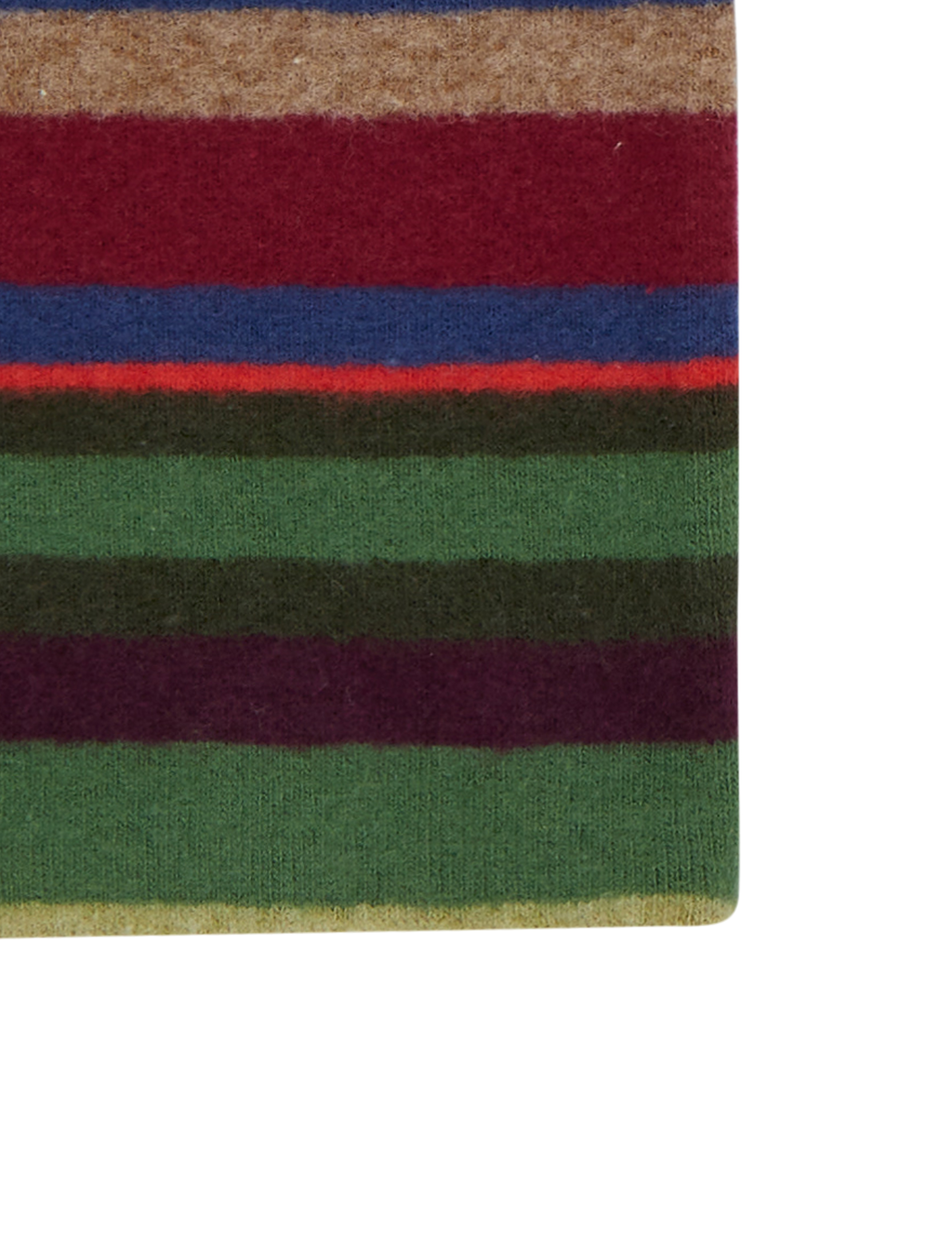 Guanti corti donna pile verde righe multicolor