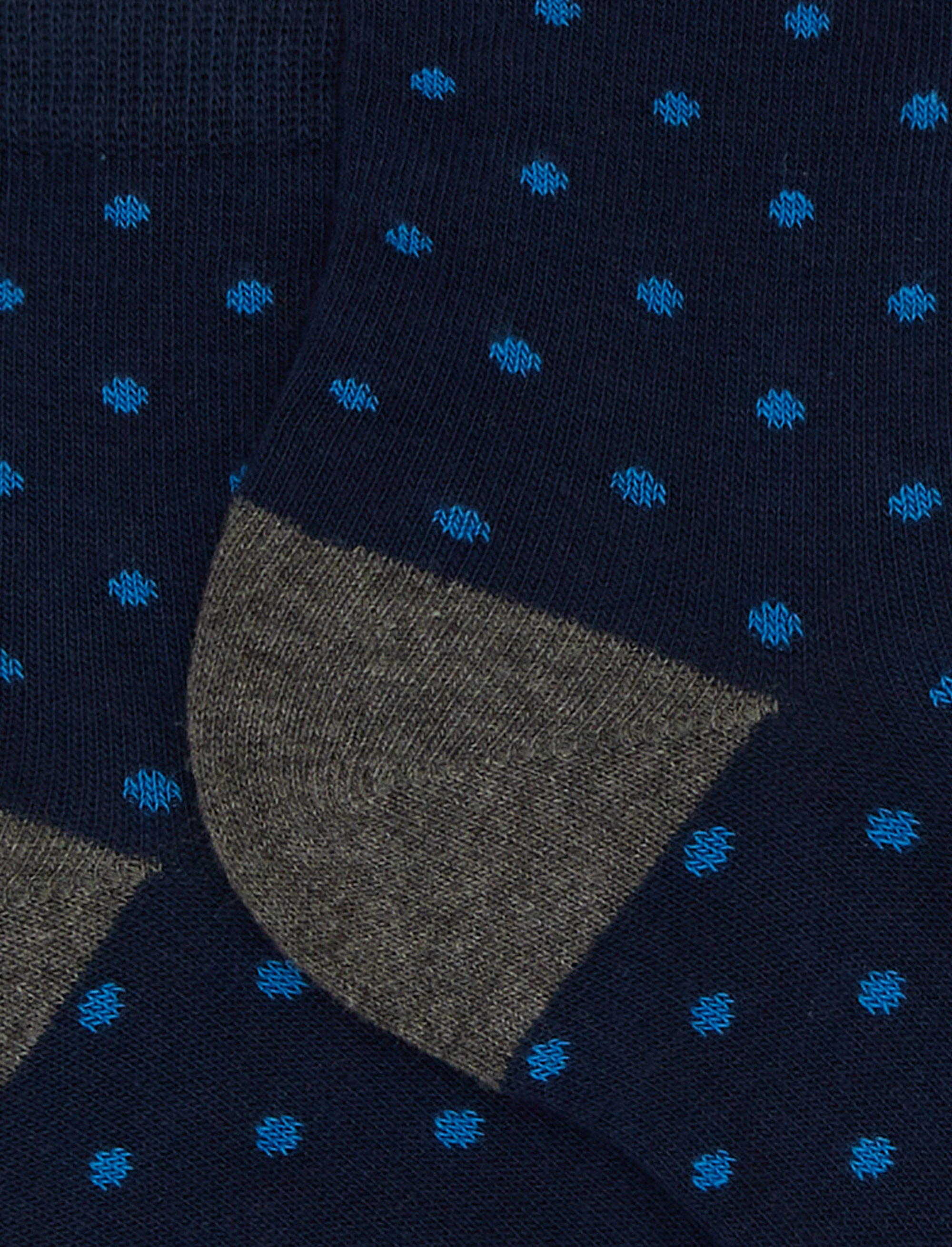 Calze cortissime donna cotone blu fantasia pois