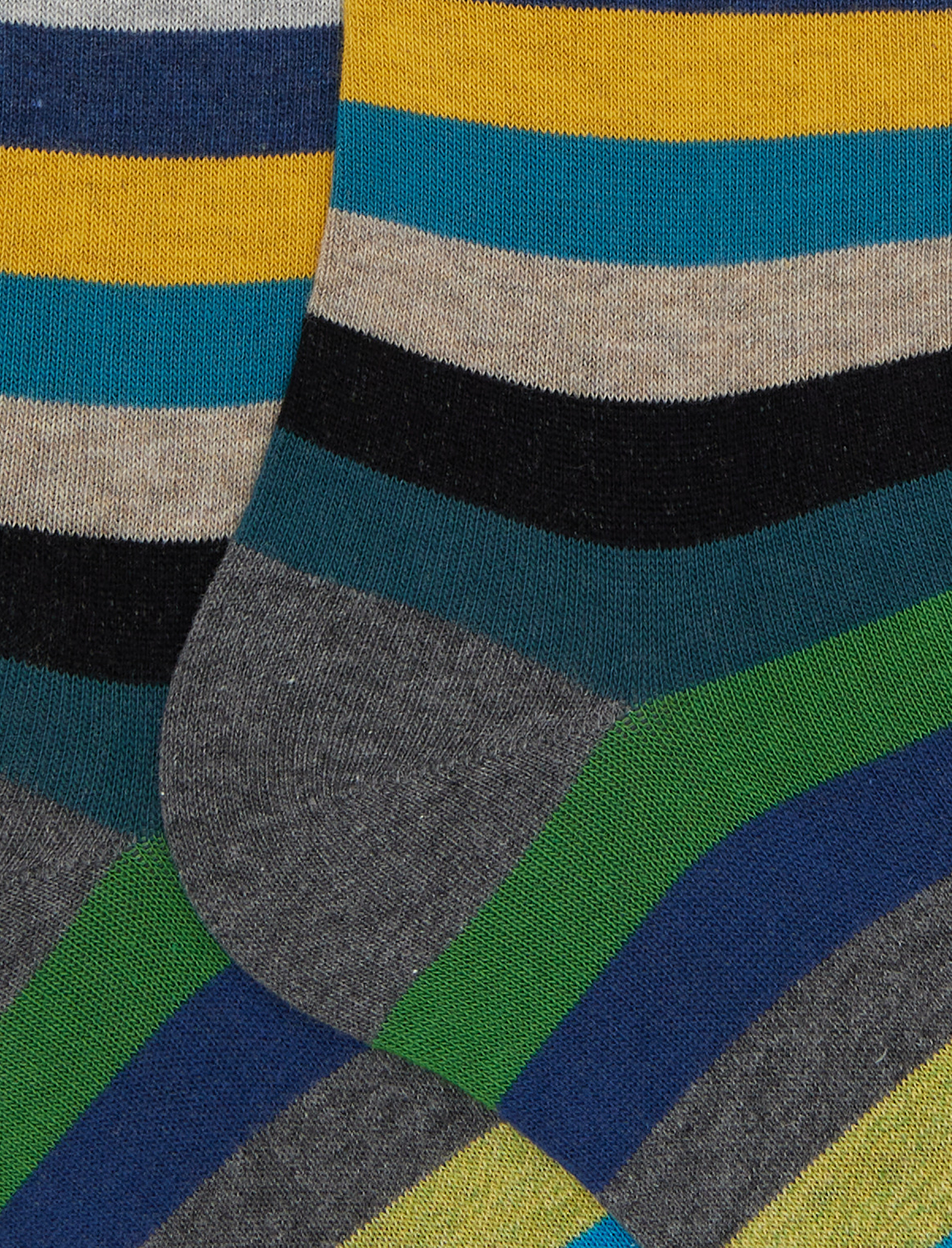 Calze lunghe donna cotone grigio righe pari