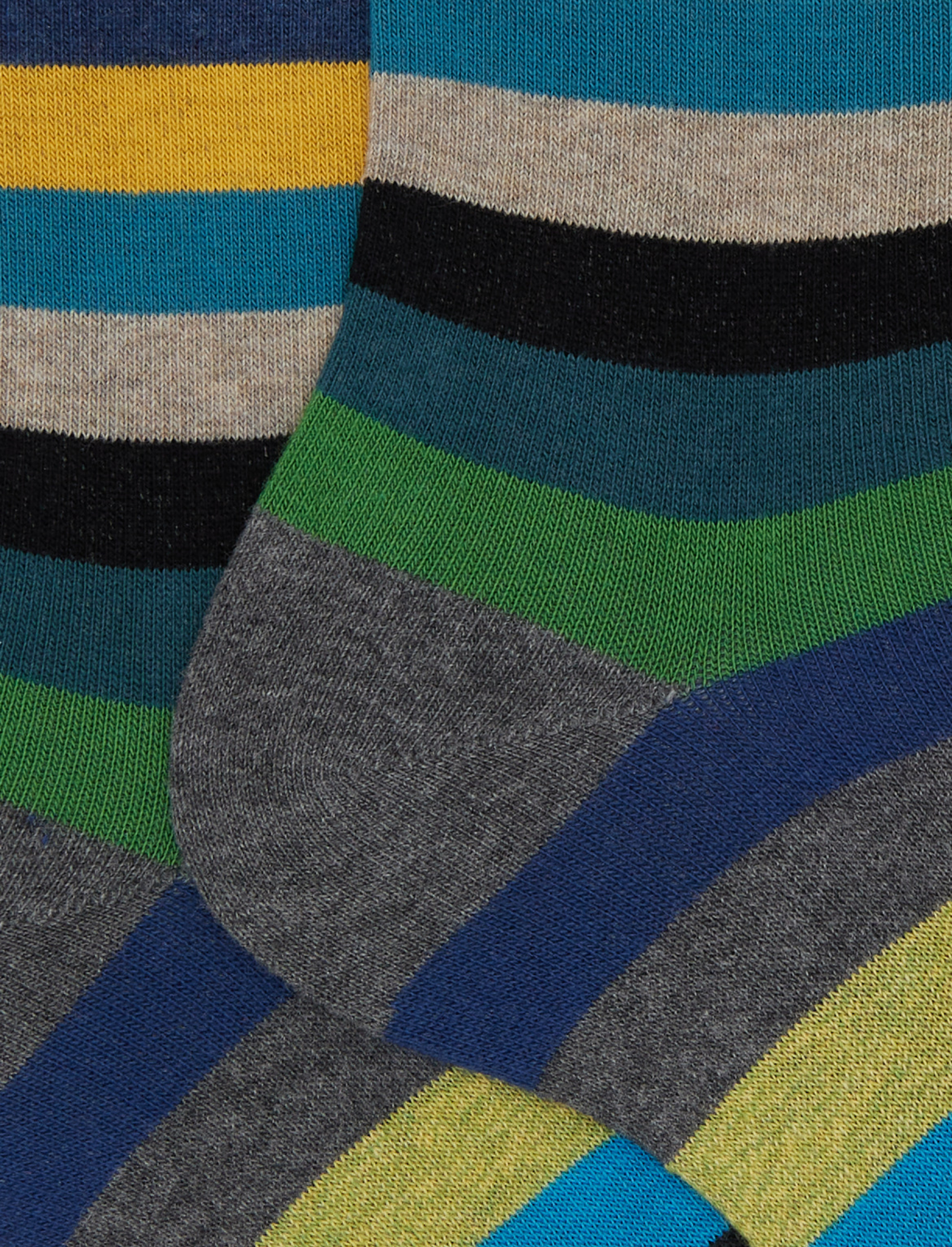 Calze corte uomo cotone grigio righe pari