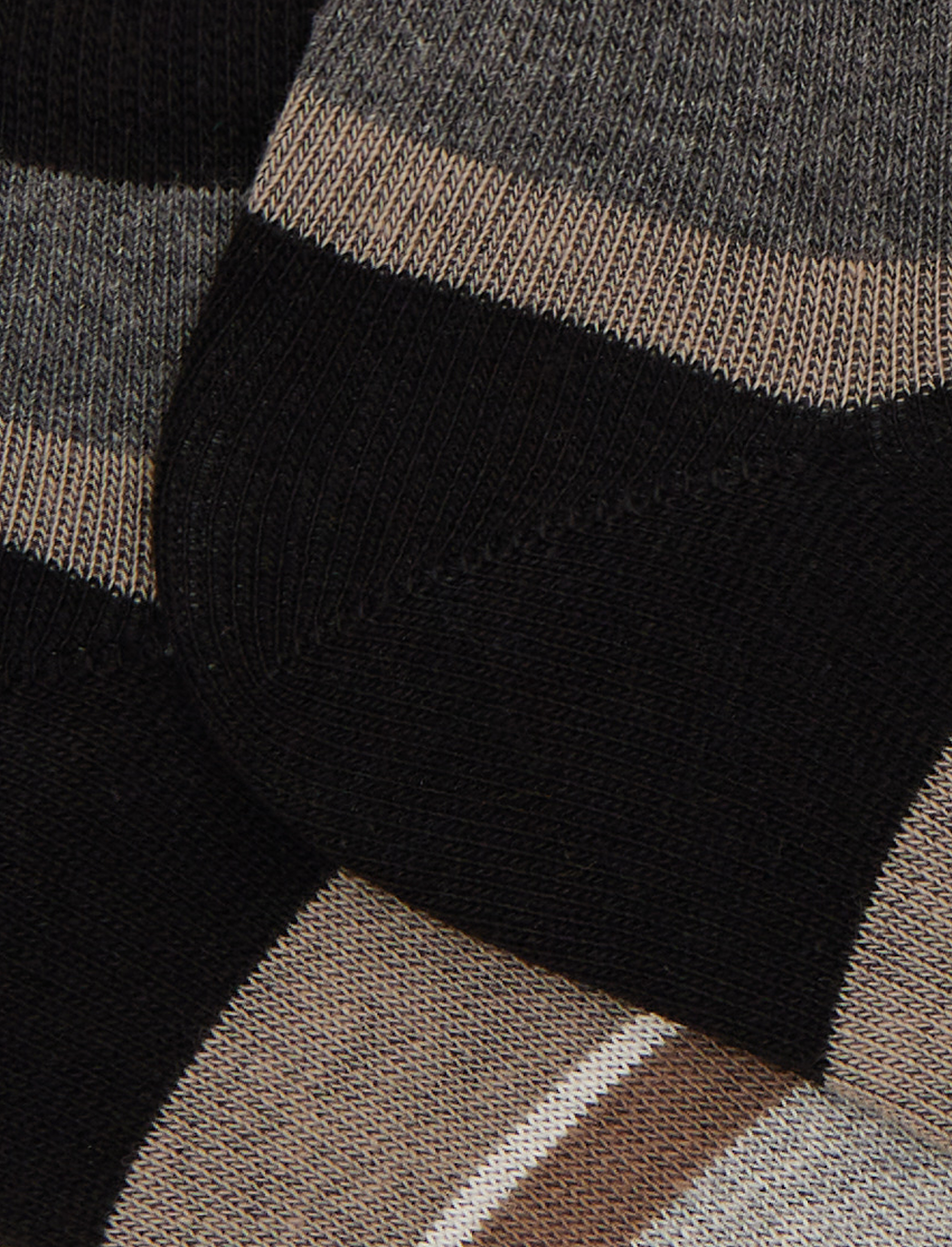 Calze fantasmini uomo cotone nero righe multicolor