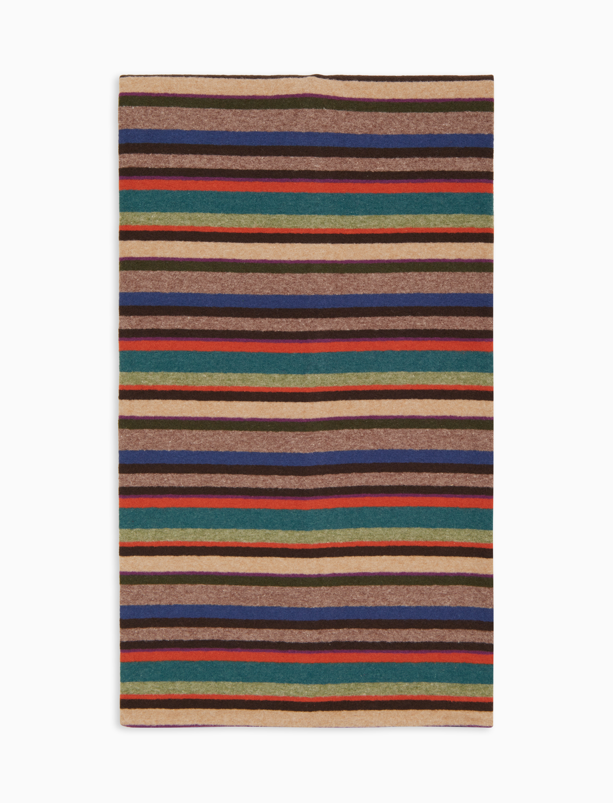 Sciarpa unisex pile beige righe multicolor