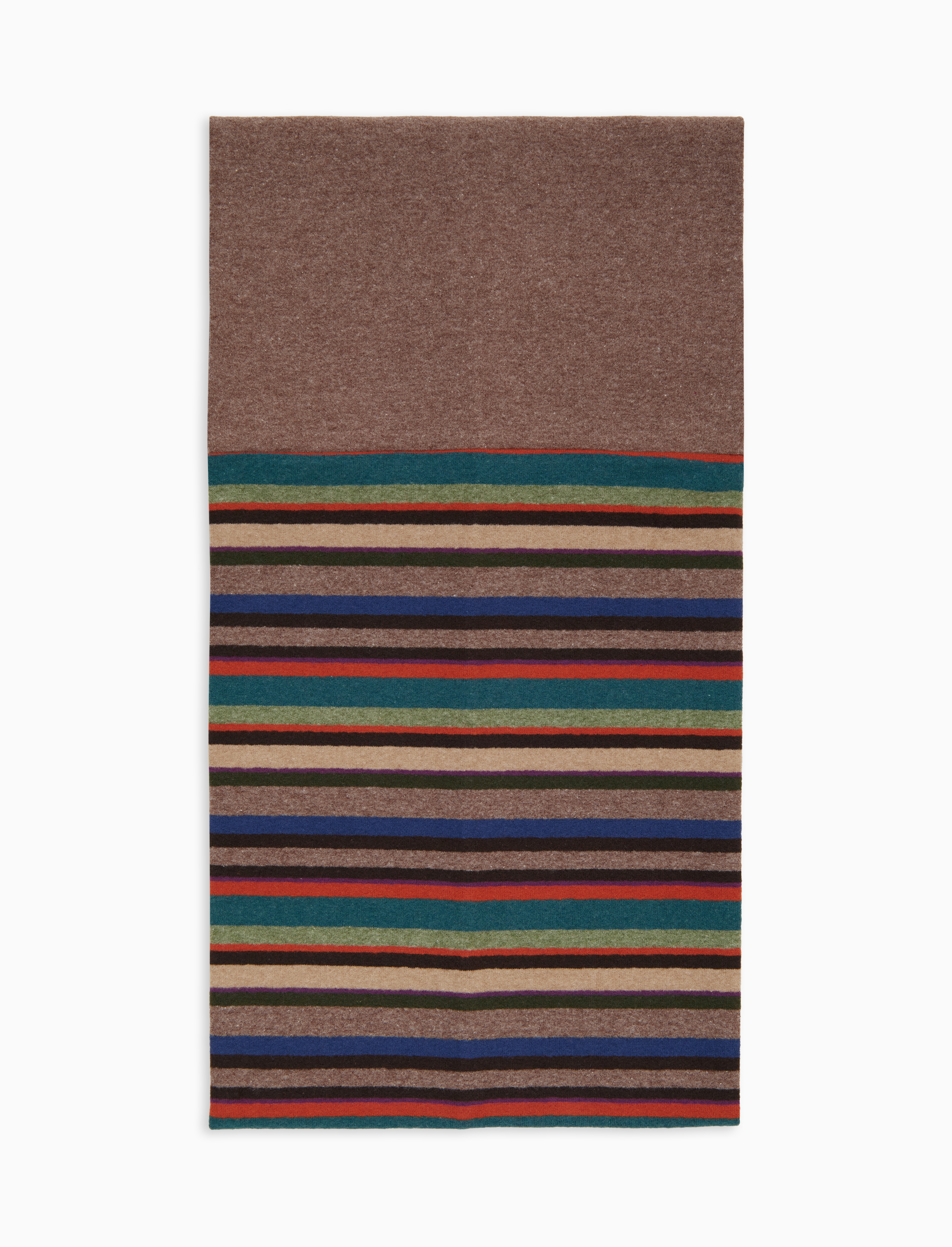 Scaldacollo unisex pile beige righe multicolor