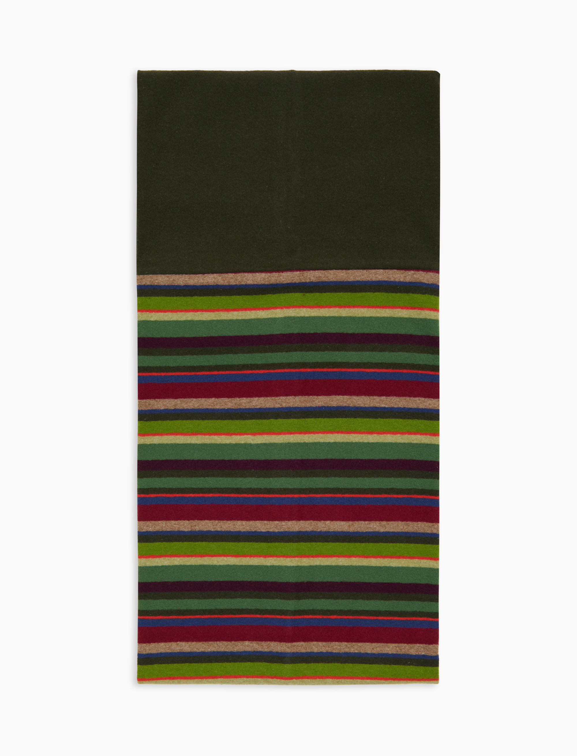 Scaldacollo unisex pile verde righe multicolor