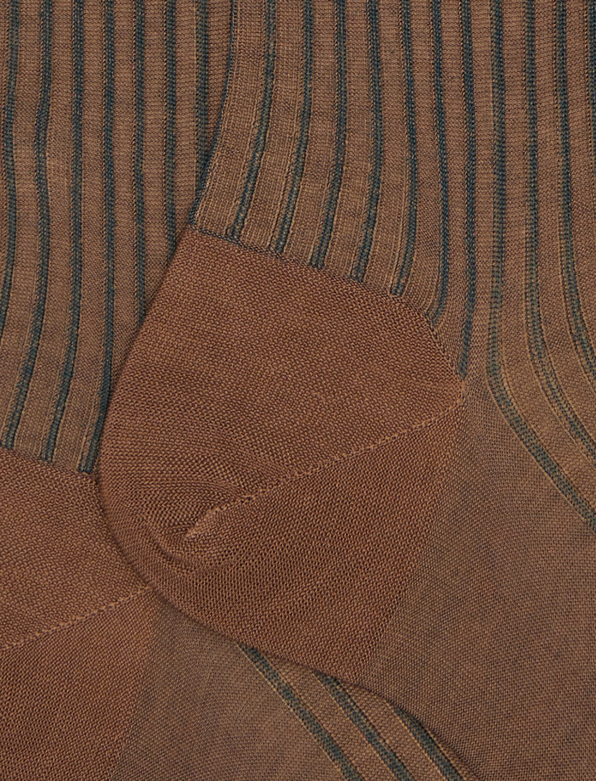 Calze lunghe uomo cotone marrone twin rib