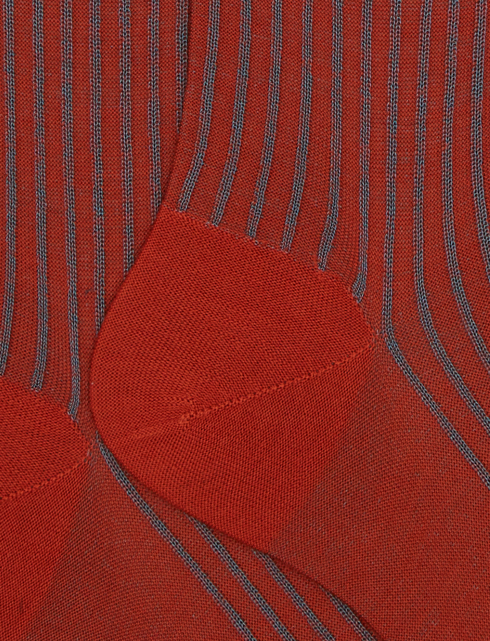 Calze lunghe uomo lana e cotone arancio twin rib