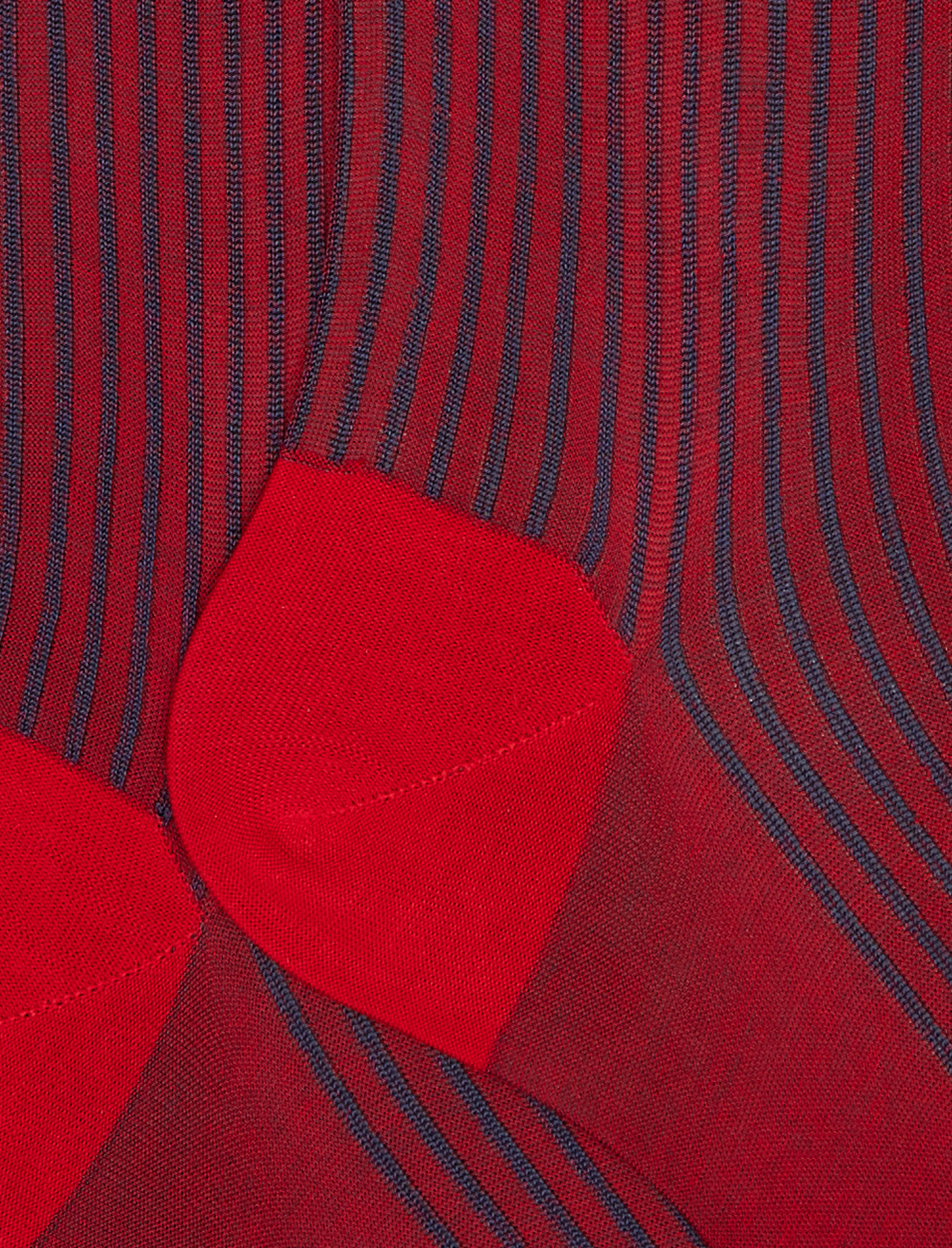 Calze lunghe uomo cotone e seta papavero fantasia twin rib