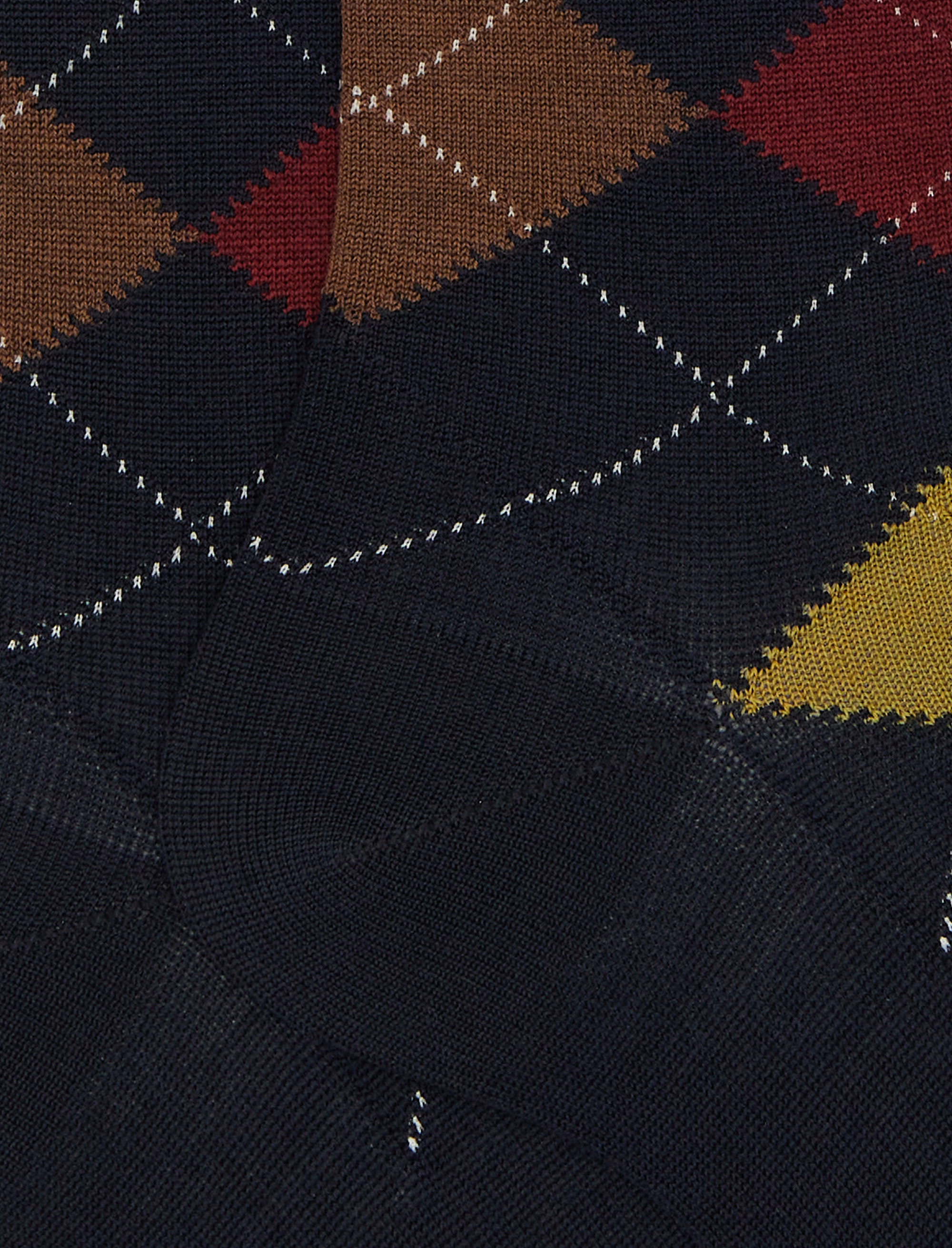 Calze lunghe uomo lana blu fantasia intarsio