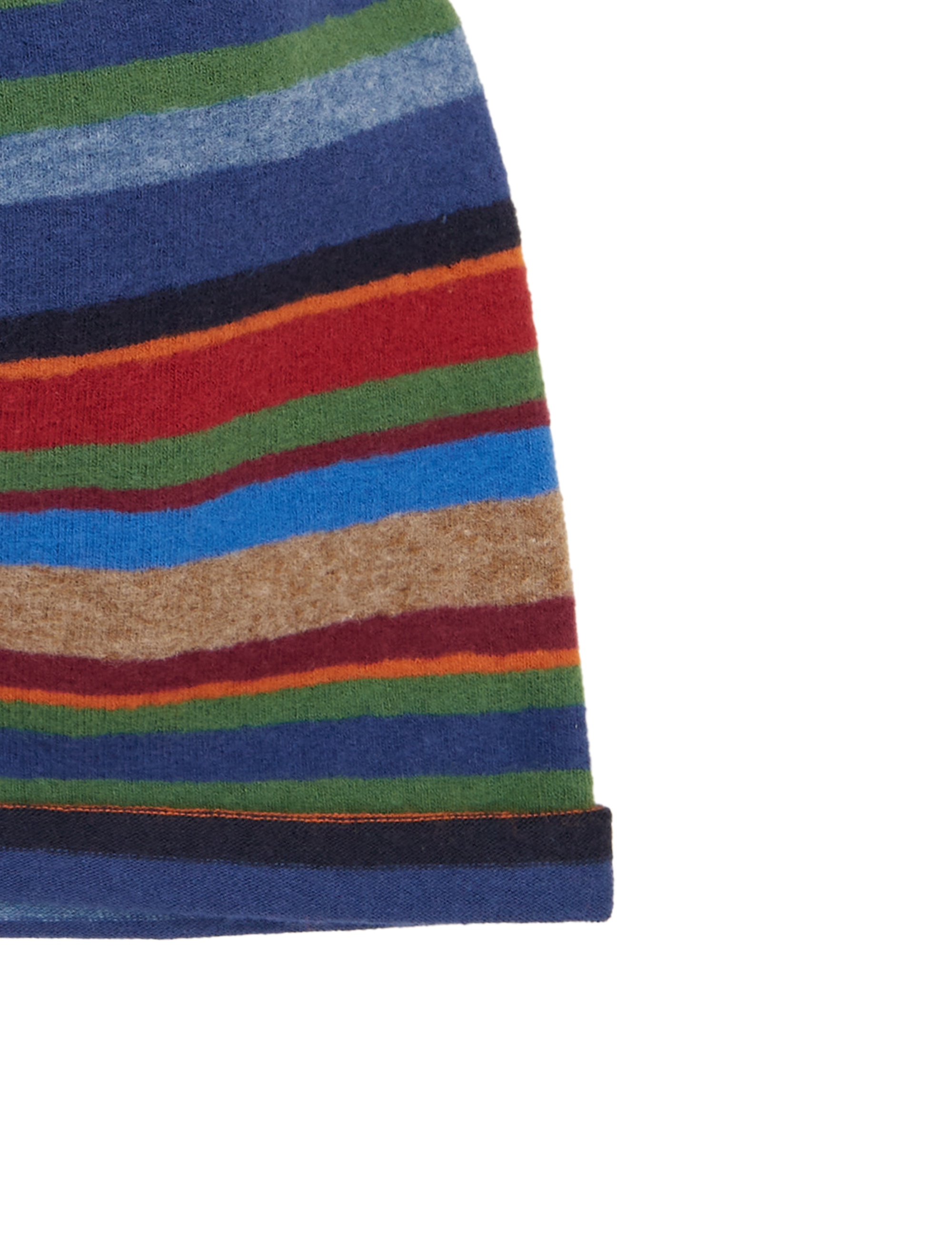 Berretto unisex pile blu righe multicolor