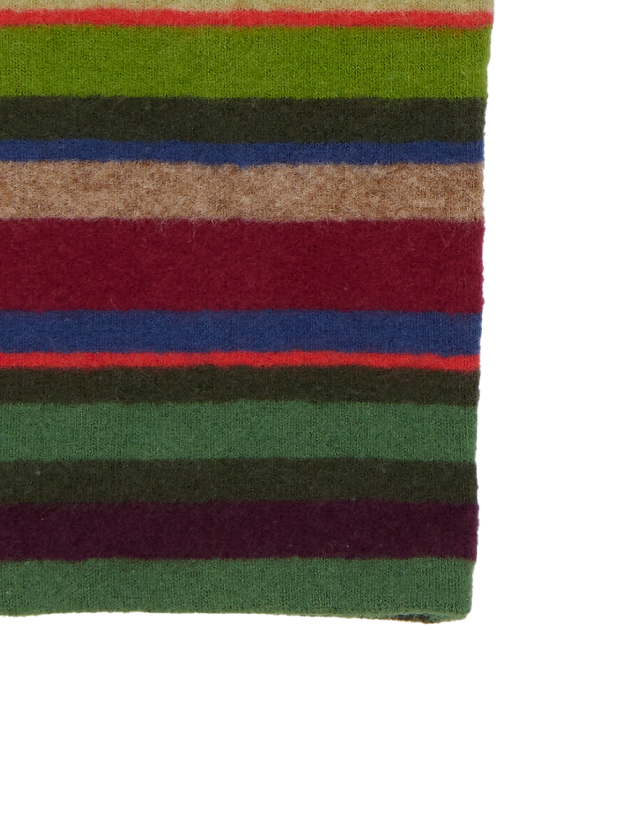 Guanti uomo pile verde righe multicolor