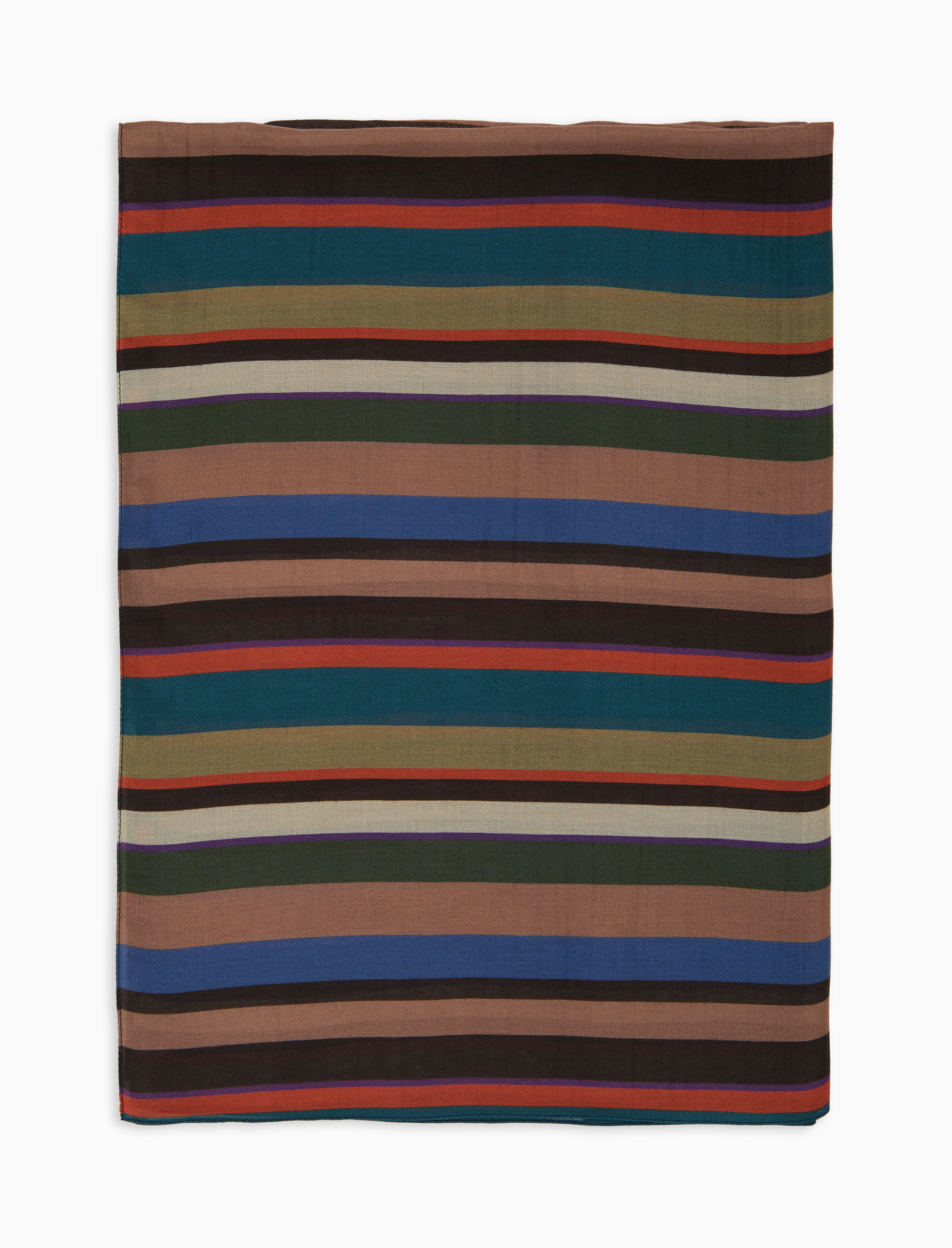 Sciarpa leggera unisex beige righe multicolor