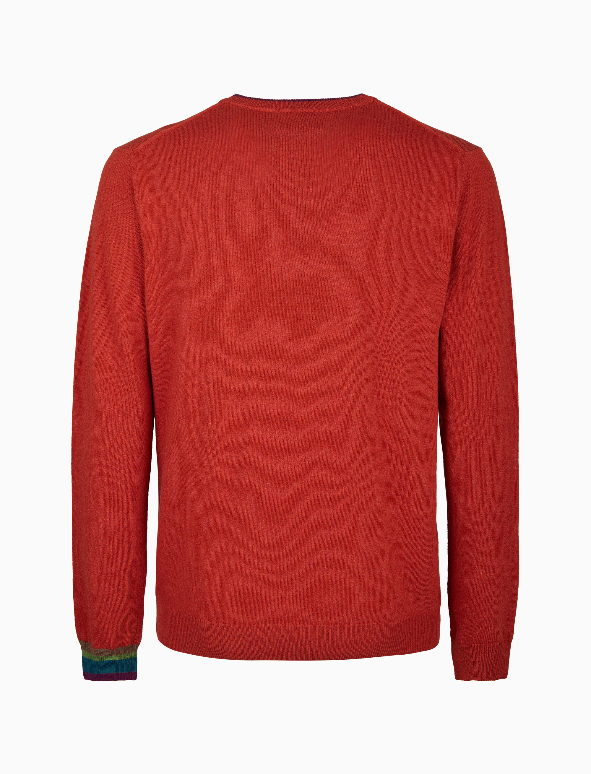 Pull girocollo uomo lana, viscosa e cashmere arancio tinta unita