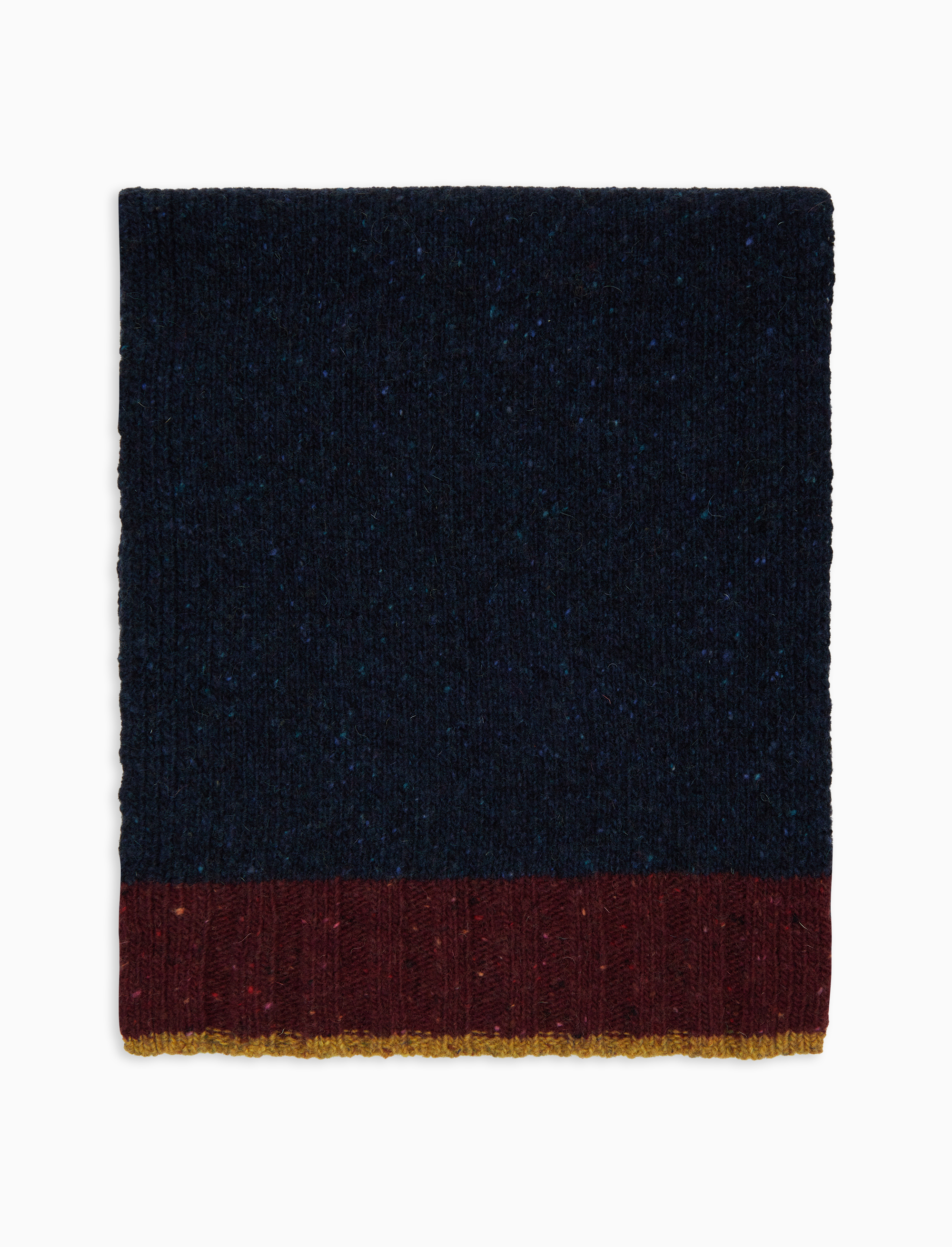 Sciarpa uomo lana blu tinta unita con contrasto