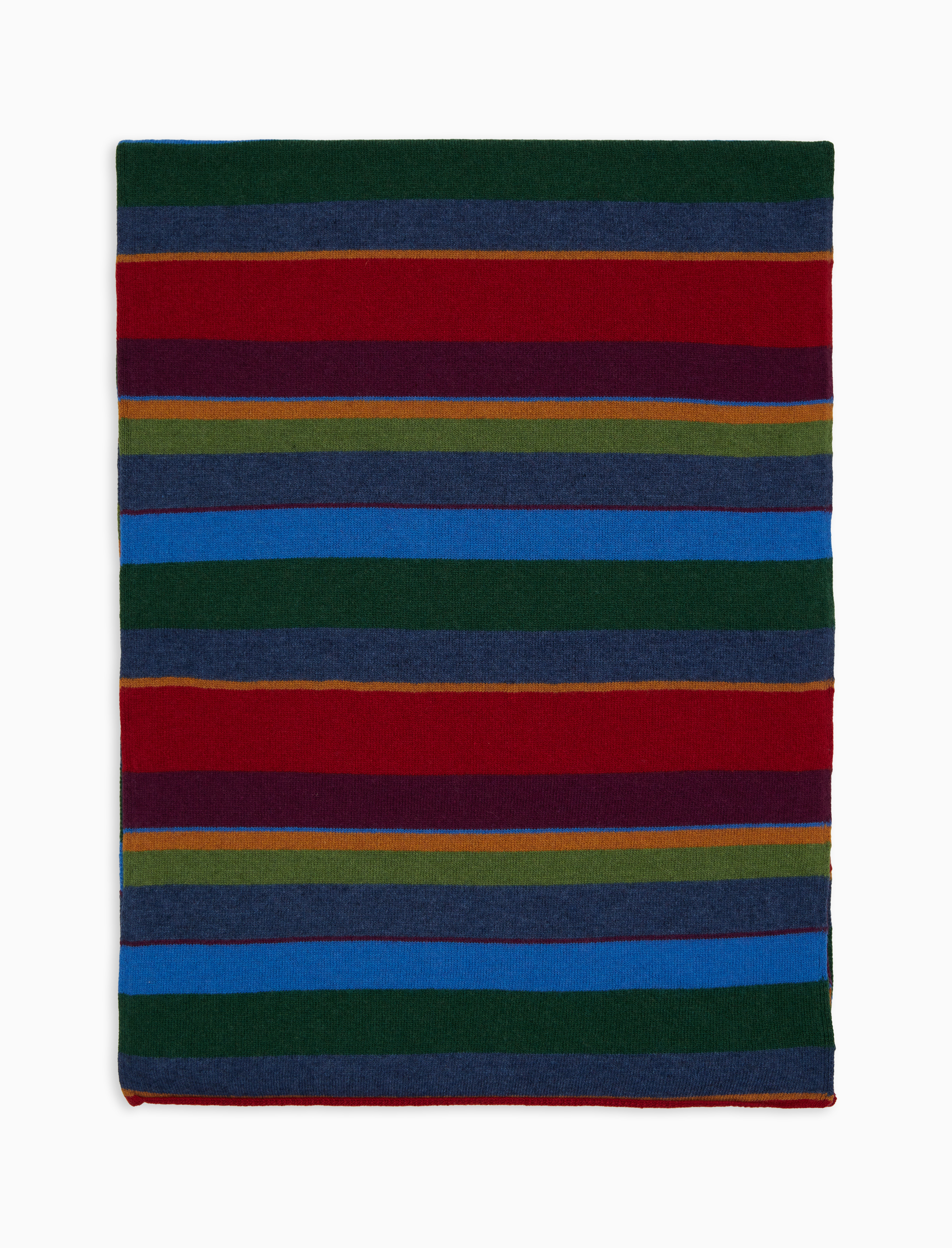 Sciarpa semplice unisex lana e cashmere blu righe multicolor