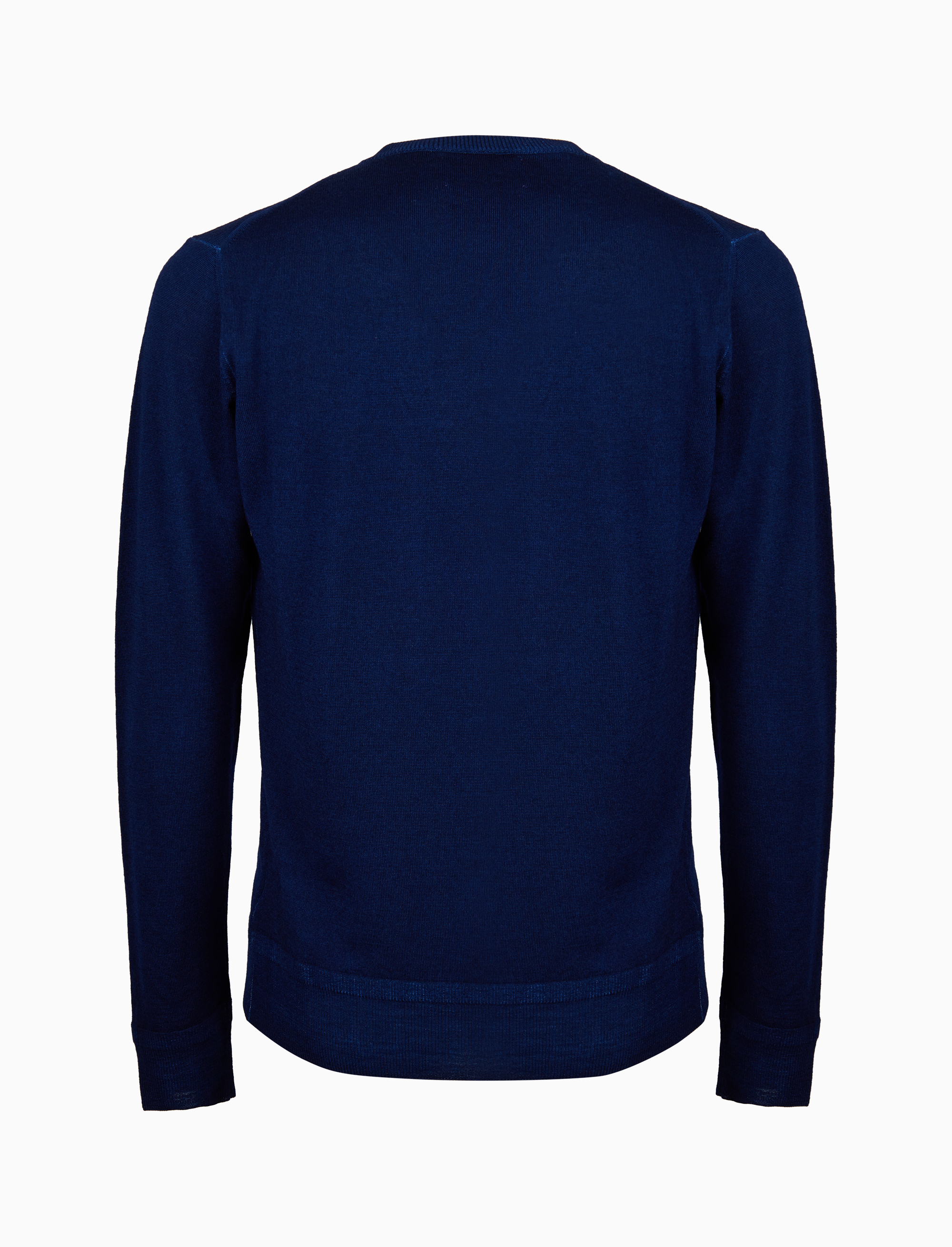 Pull uomo girocollo lana blu tinta unita