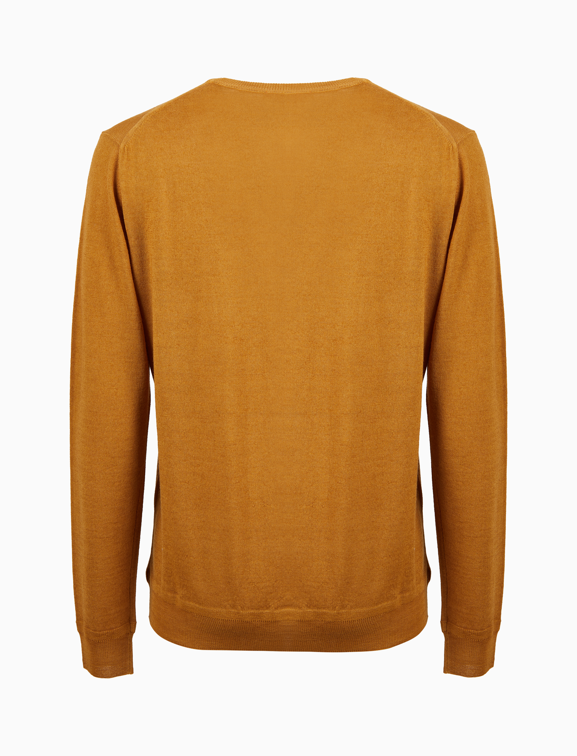 Pull uomo girocollo lana giallo tinta unita