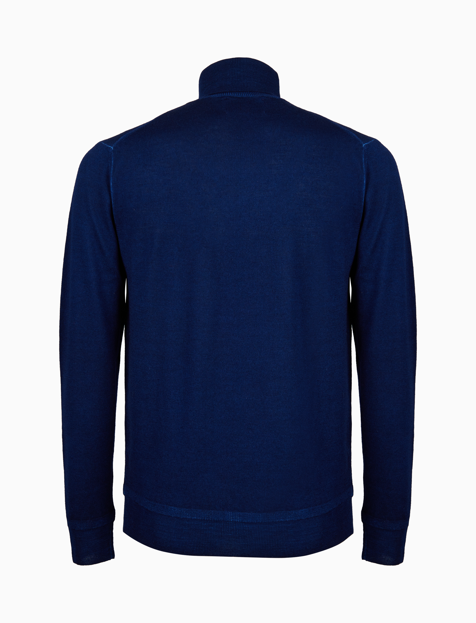 Pull dolcevita uomo lana blu tinta unita