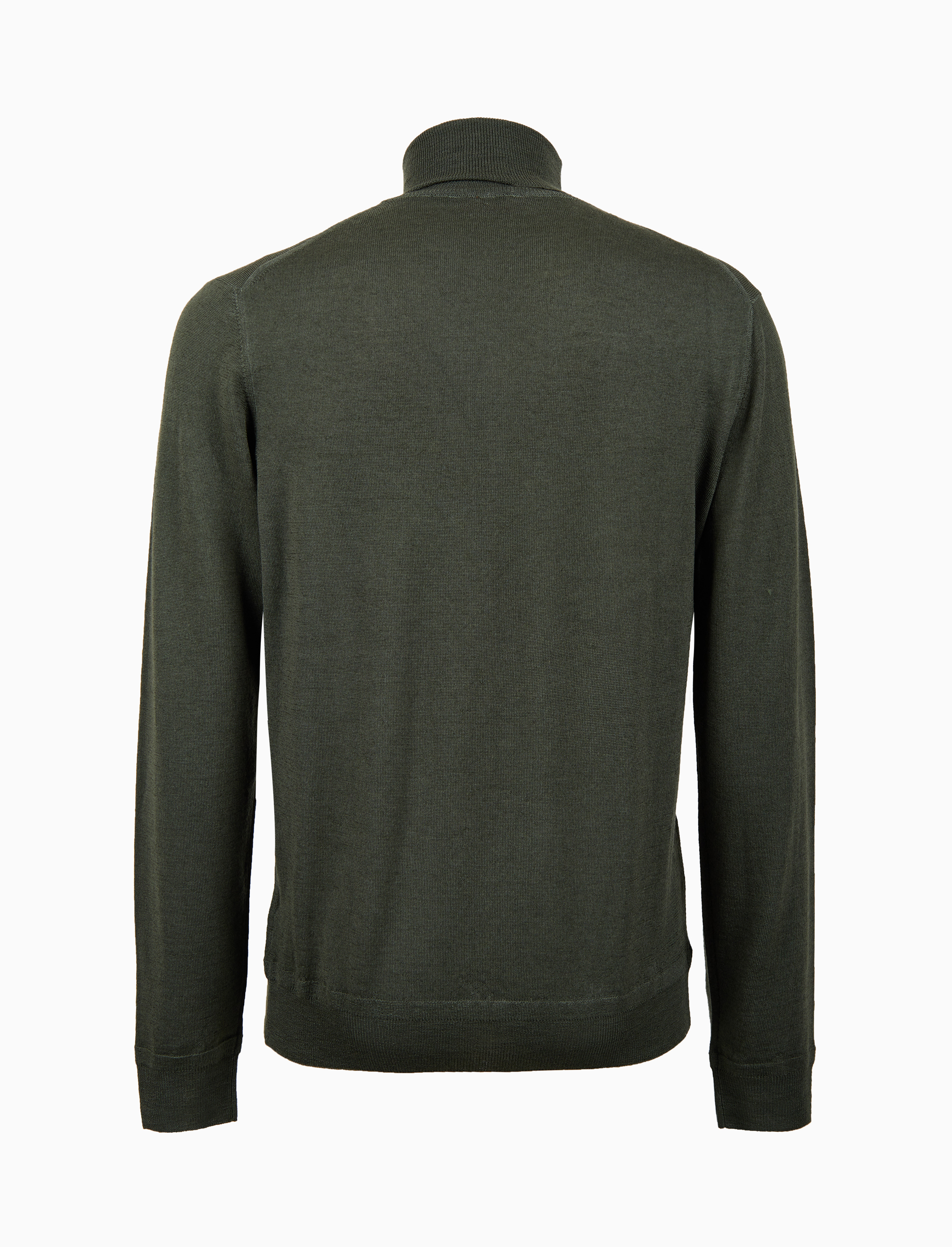 Pull dolcevita uomo lana verde tinta unita