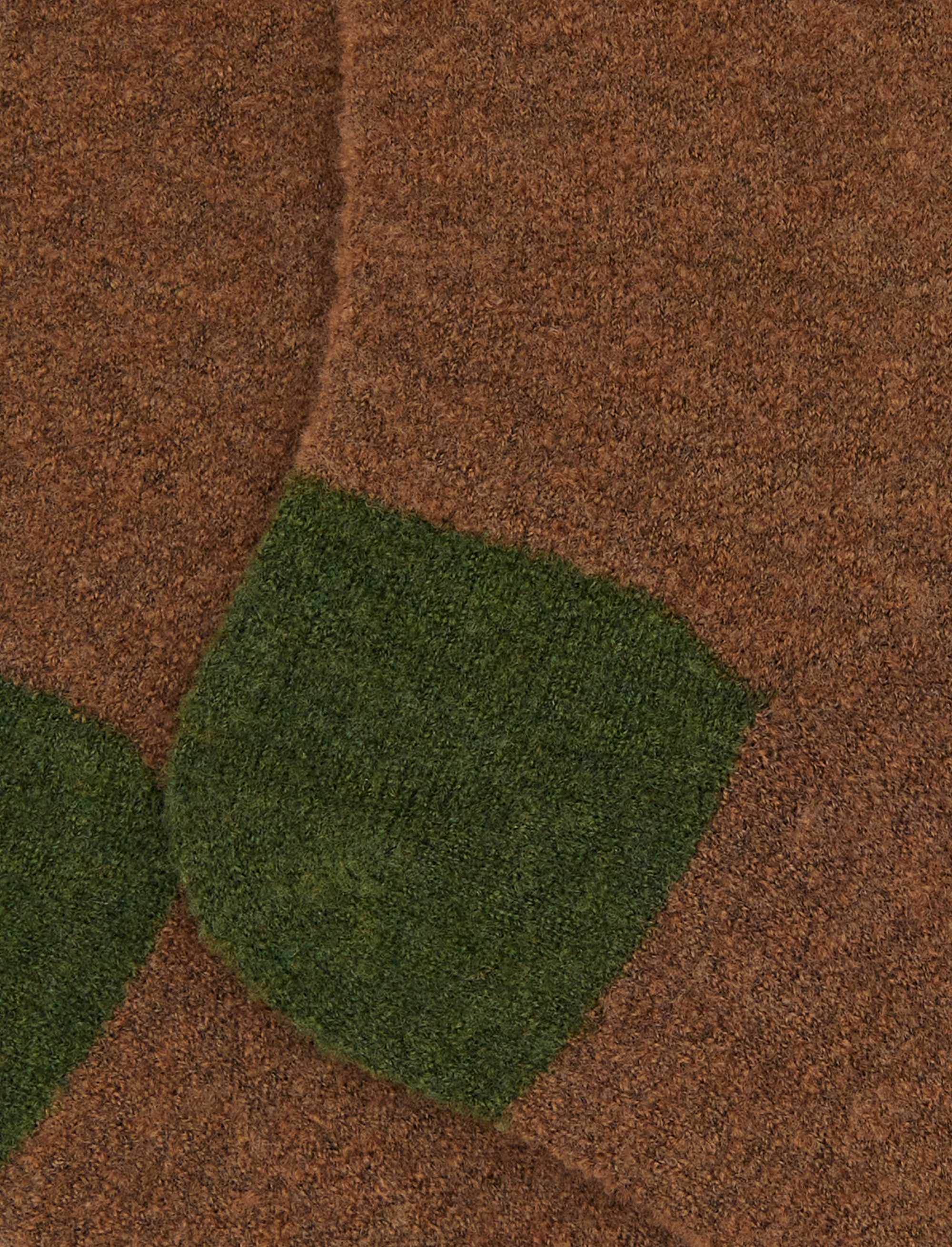 Calze corte uomo lana boucl&eacute; marrone tinta unita e contrasti