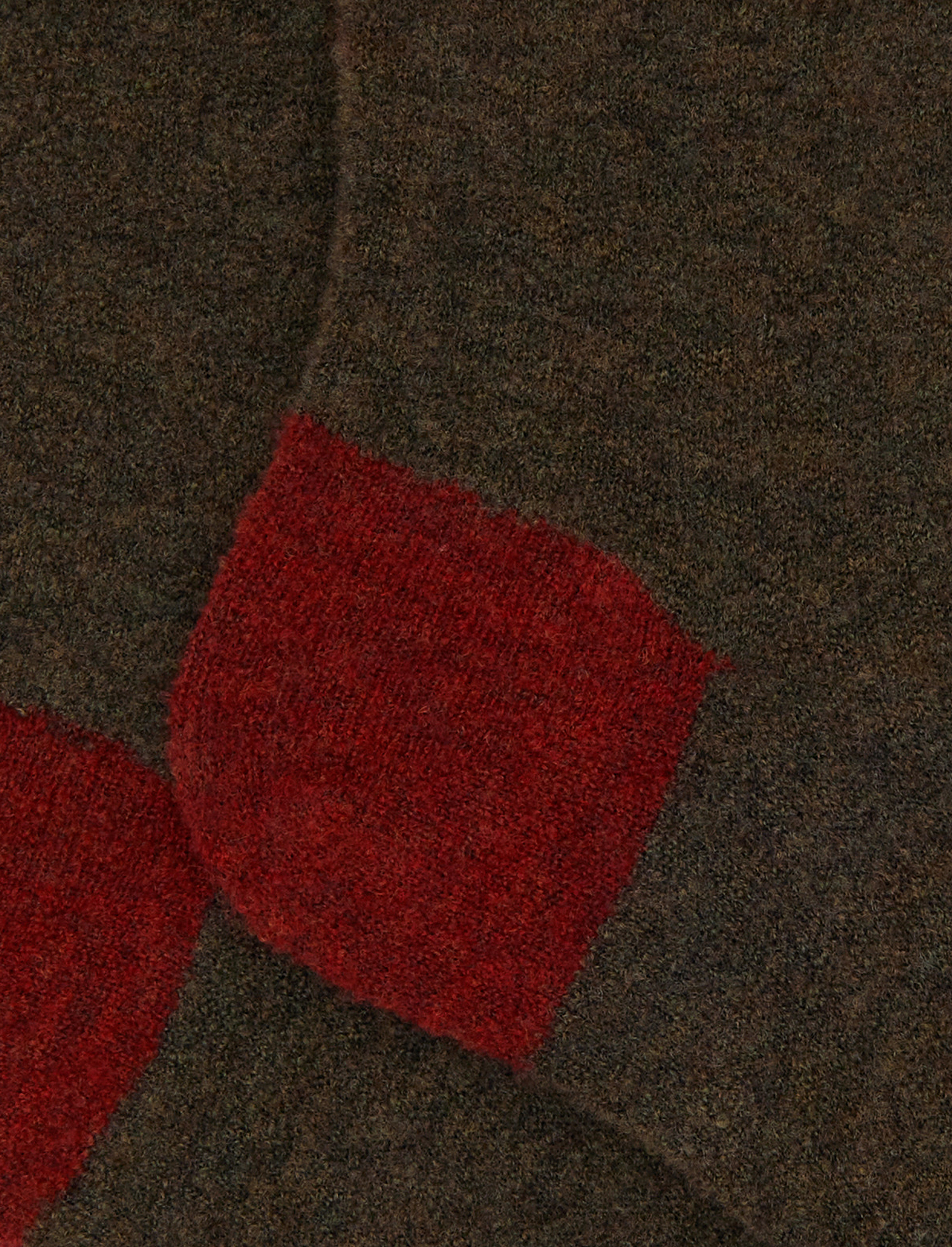 Calze corte uomo lana boucl&eacute; verde tinta unita e contrasti