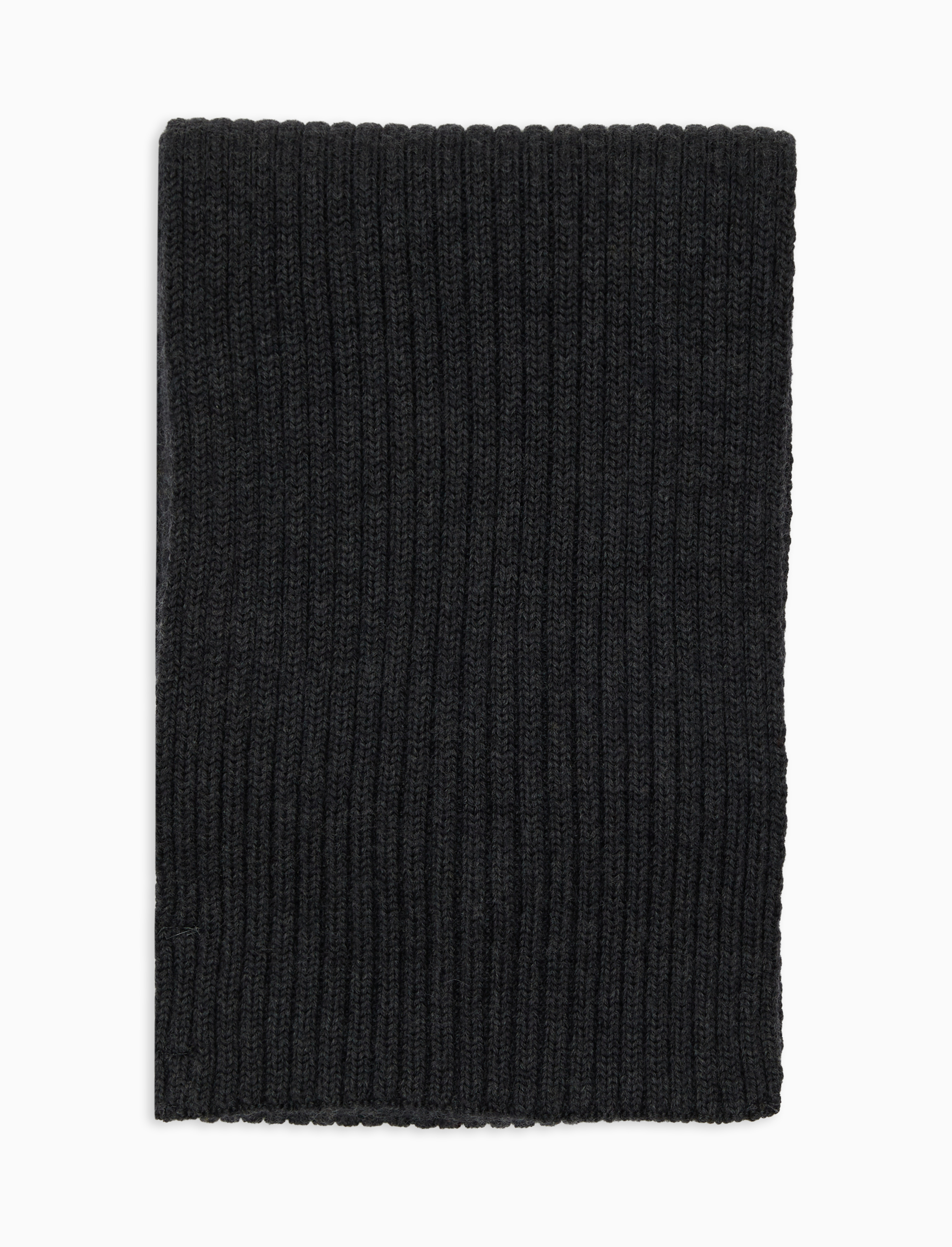 Sciarpa unisex lana, seta e cashmere grigio a coste tinta unita