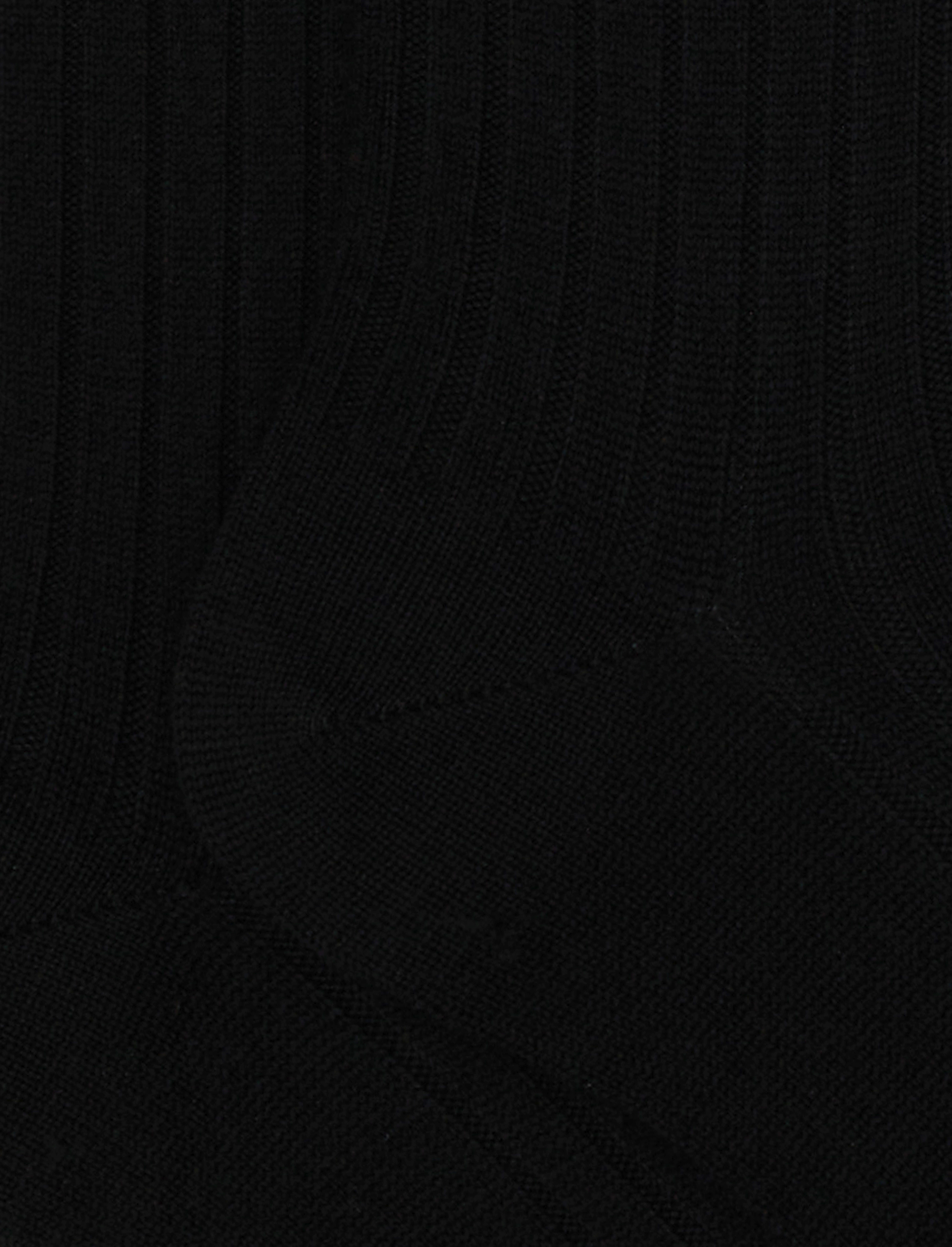 Calze lunghe donna lana nere a coste tinta unita