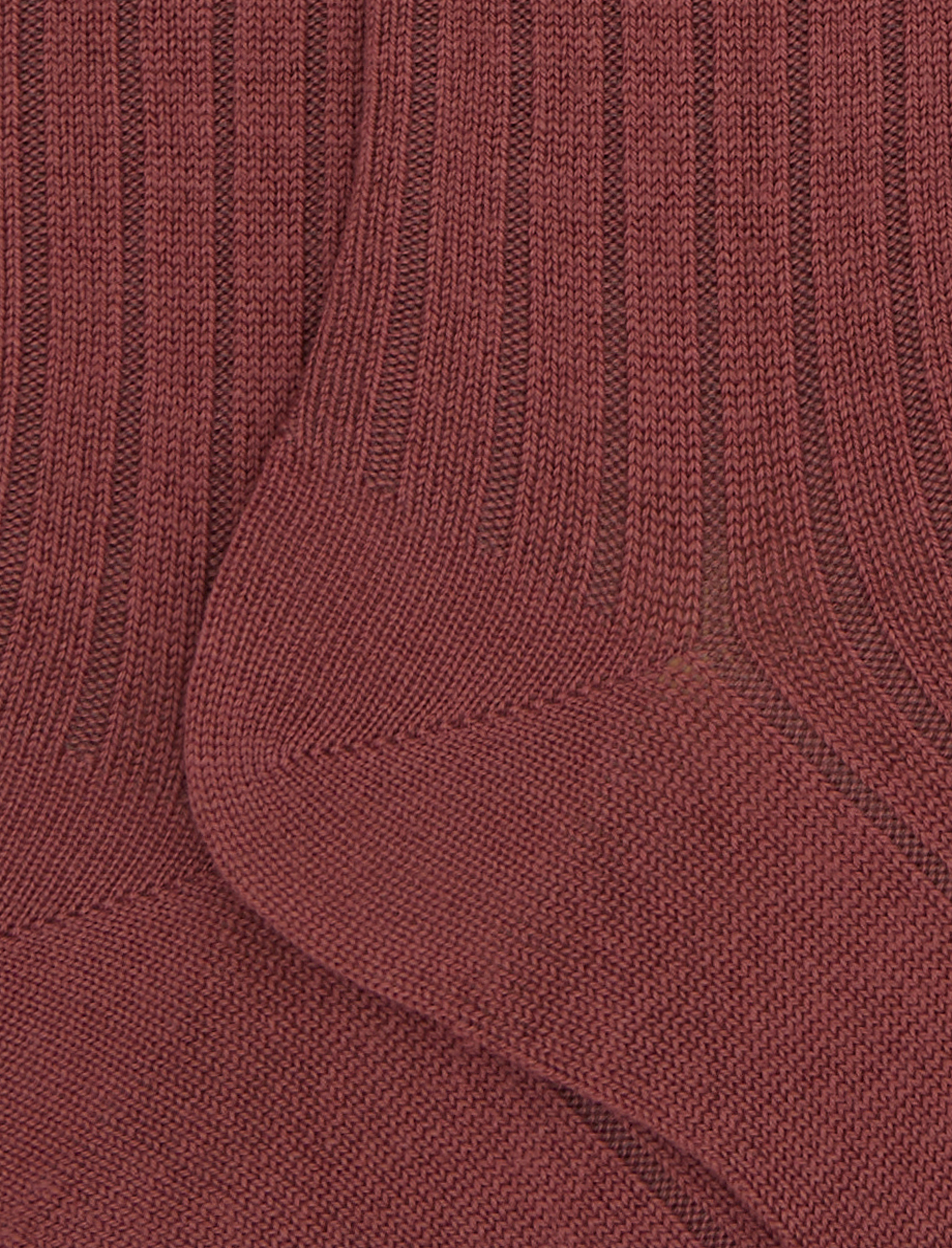 Calze lunghe donna lana rosa a coste tinta unita