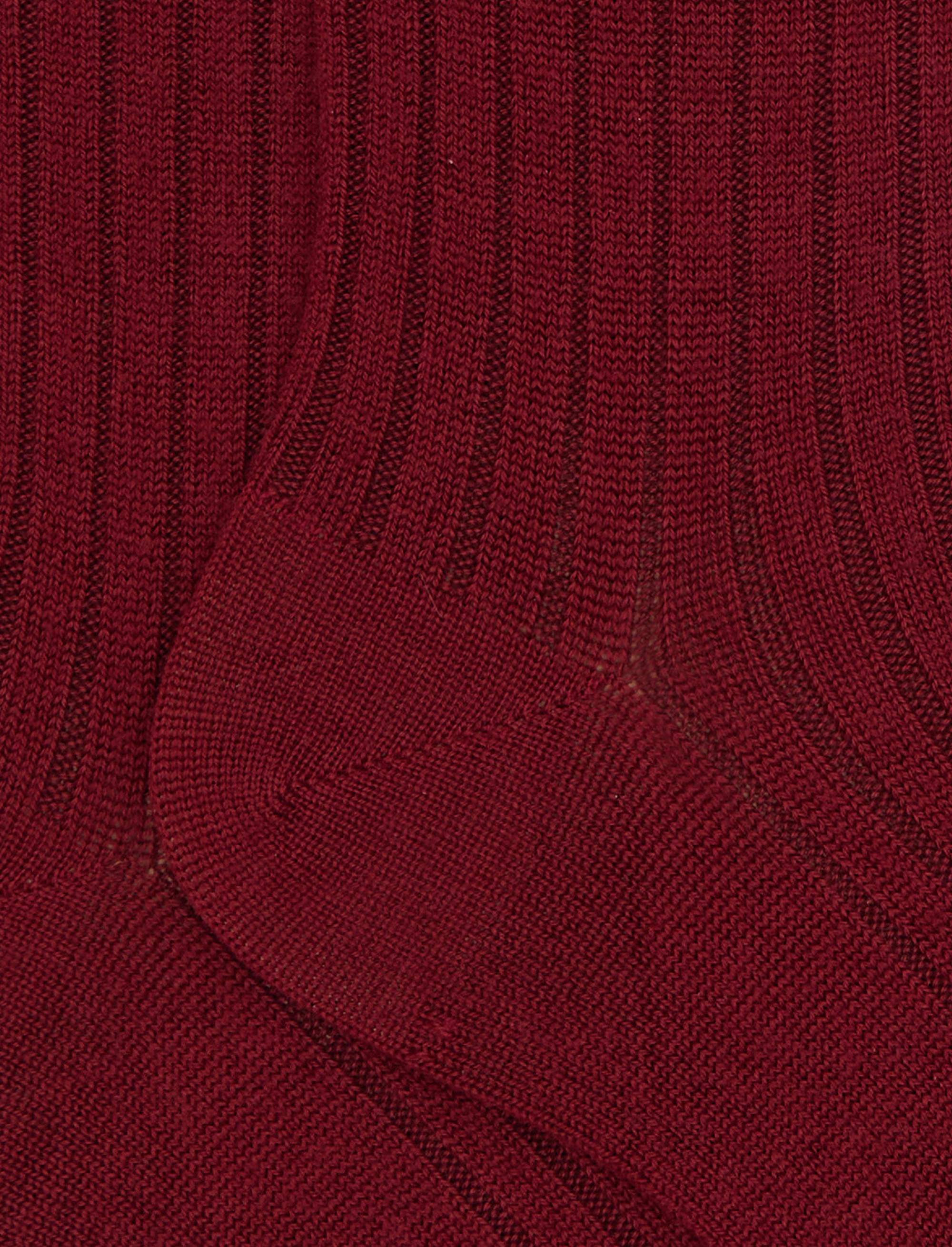 Calze lunghe donna lana rosse a coste tinta unita