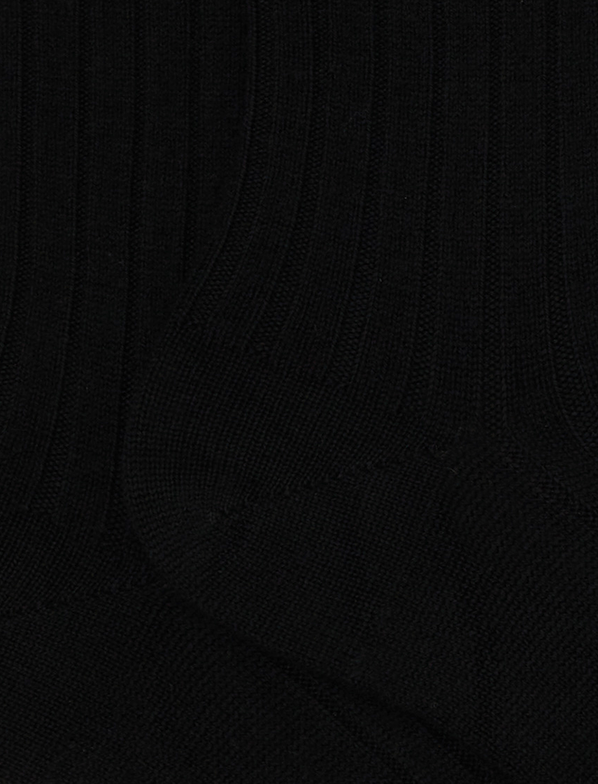 Calze corte donna lana nere a coste tinta unita