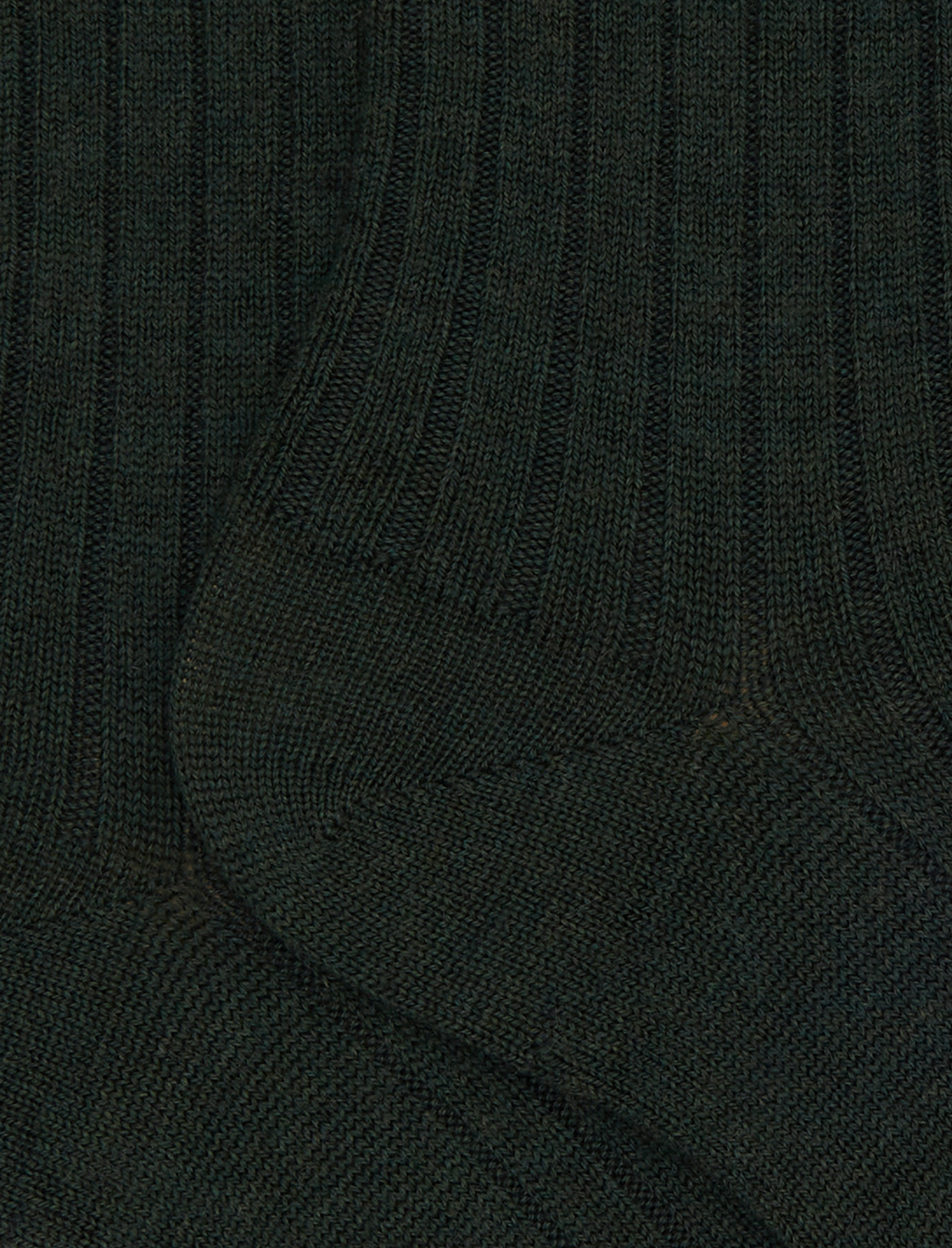 Calze corte donna lana verdi a coste tinta unita