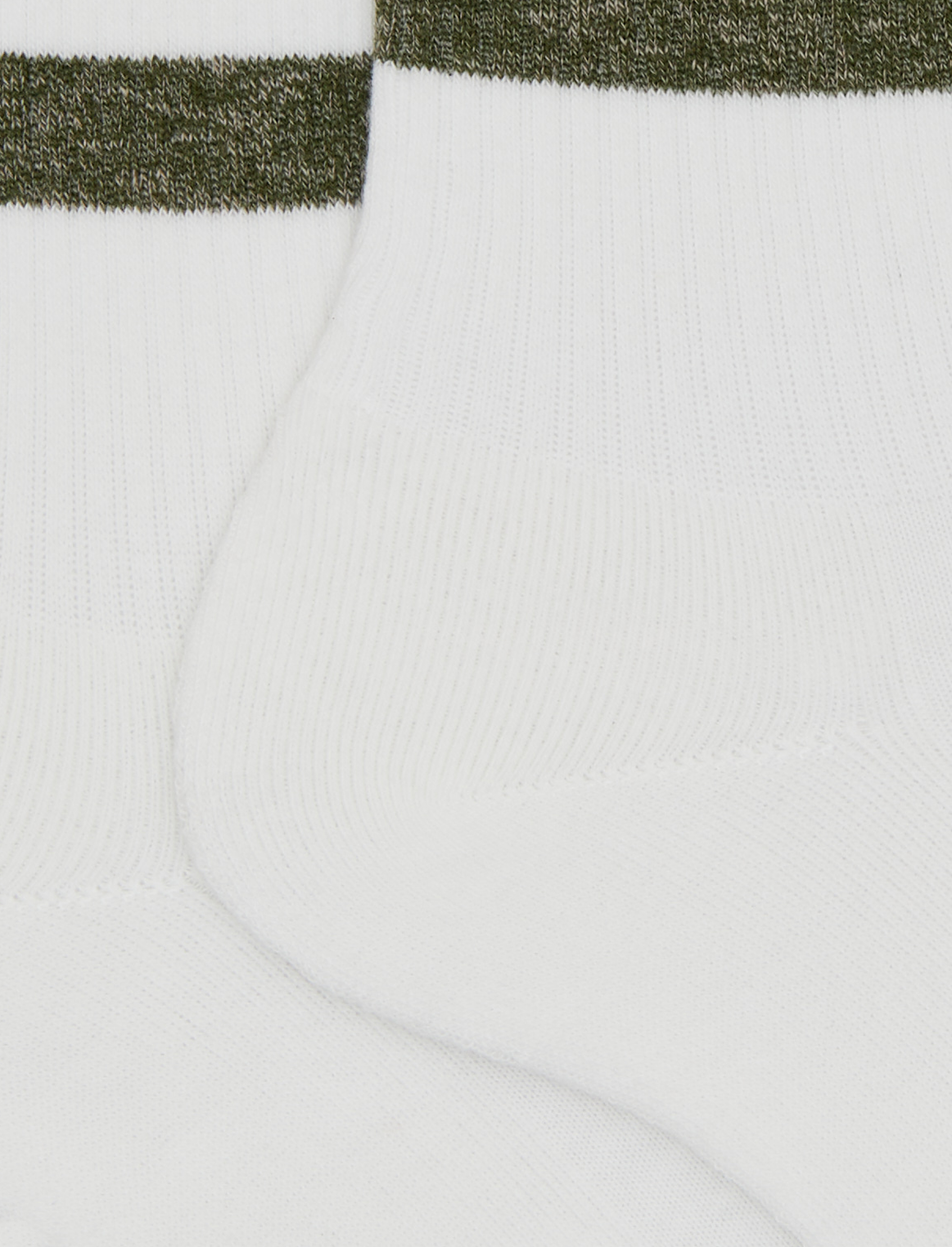 Calze corte unisex spugna di cotone bianco con righe in contrasto di colore