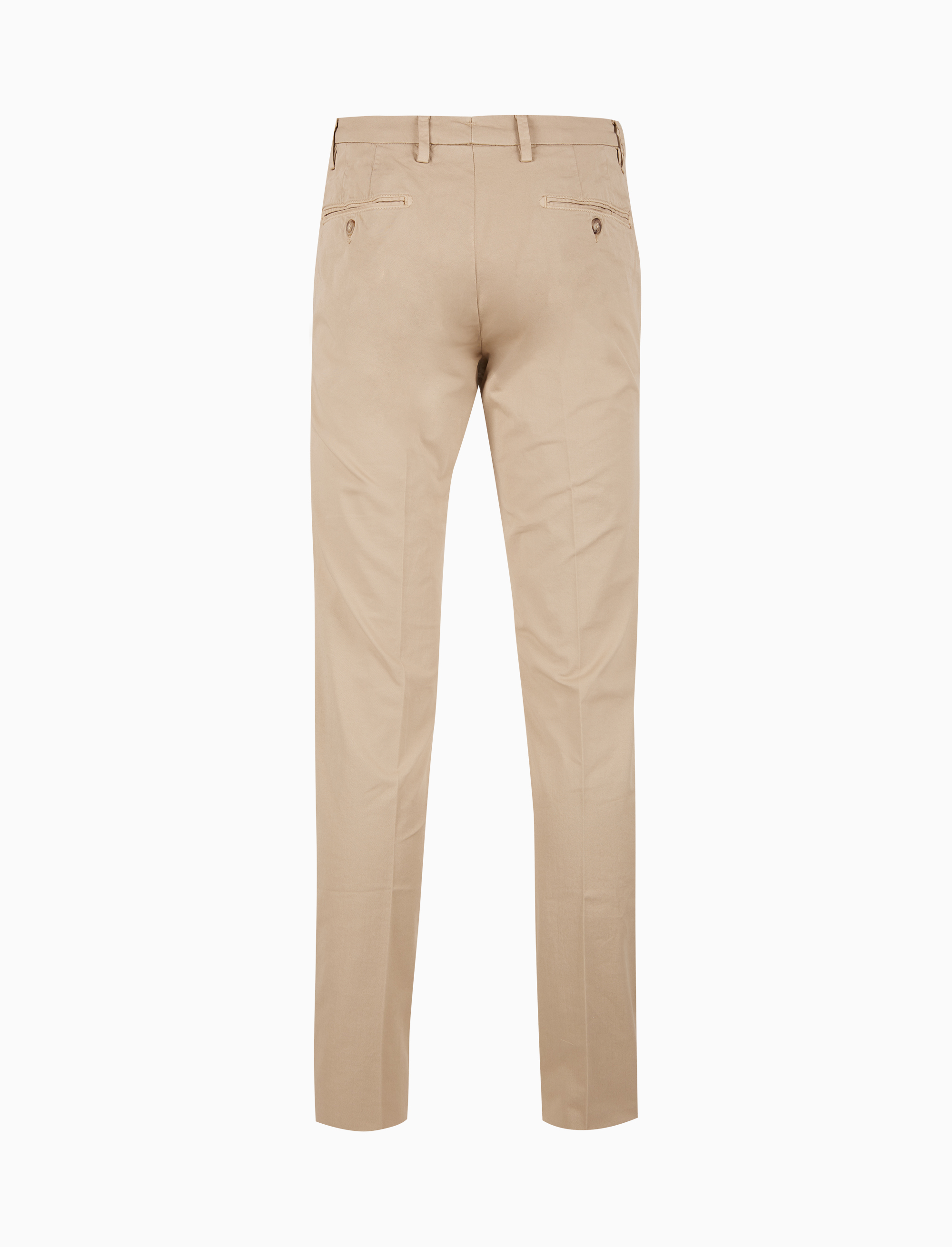 Pantalone lungo uomo in cotone beige tinta unita