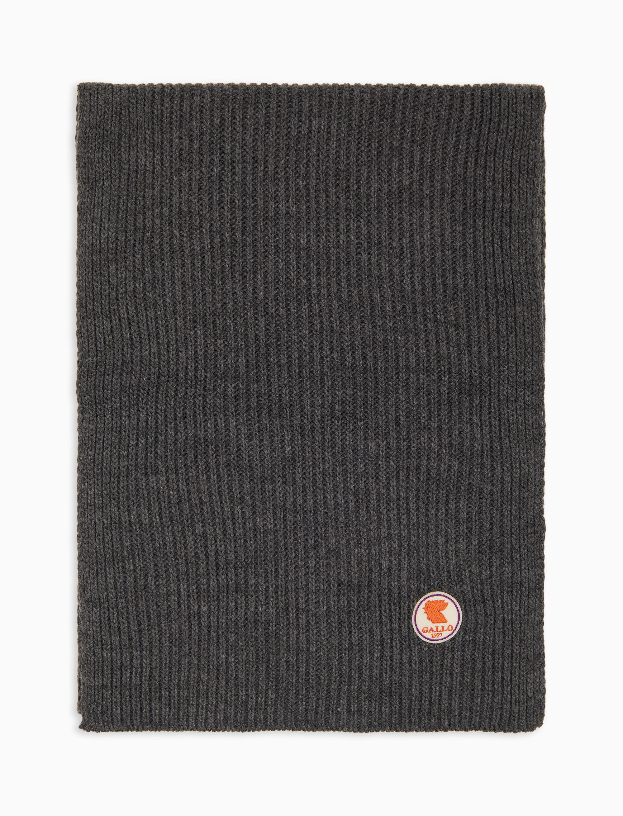 Sciarpa unisex grigio a coste tinta unita