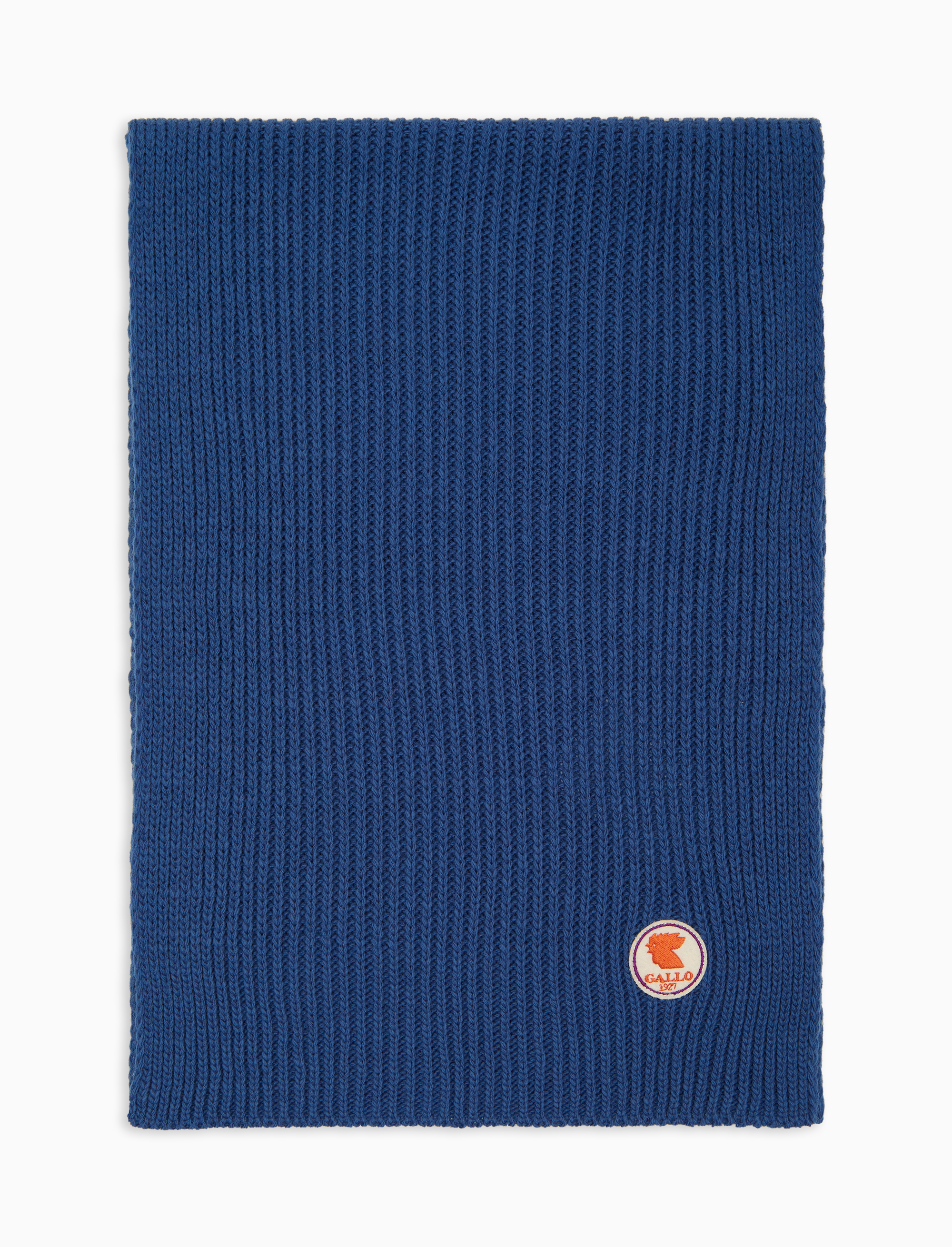 Sciarpa unisex blu a coste tinta unita