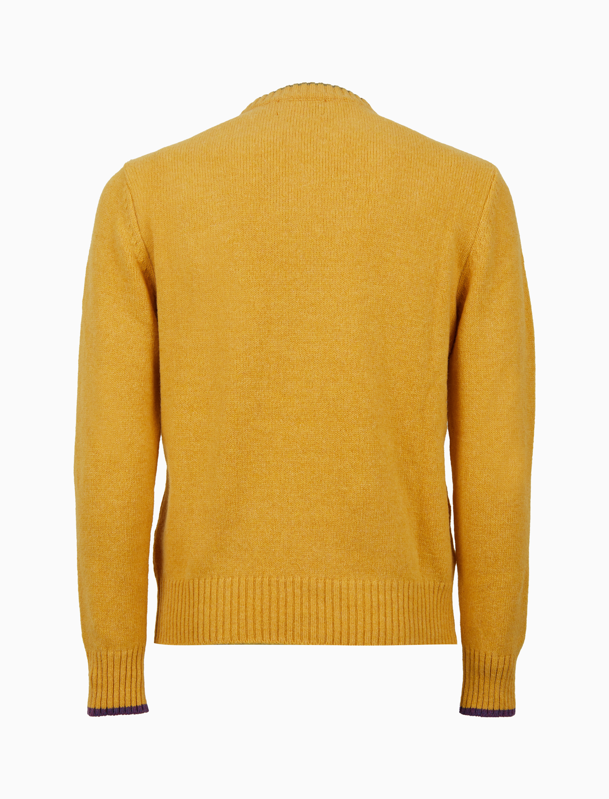 Pull girocollo uomo lana giallo tinta unita