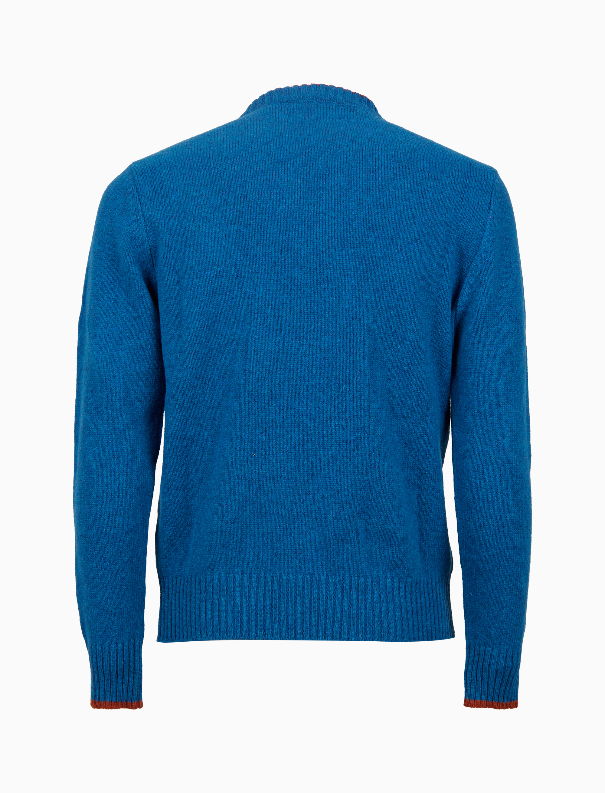 Pull girocollo uomo lana azzurro tinta unita