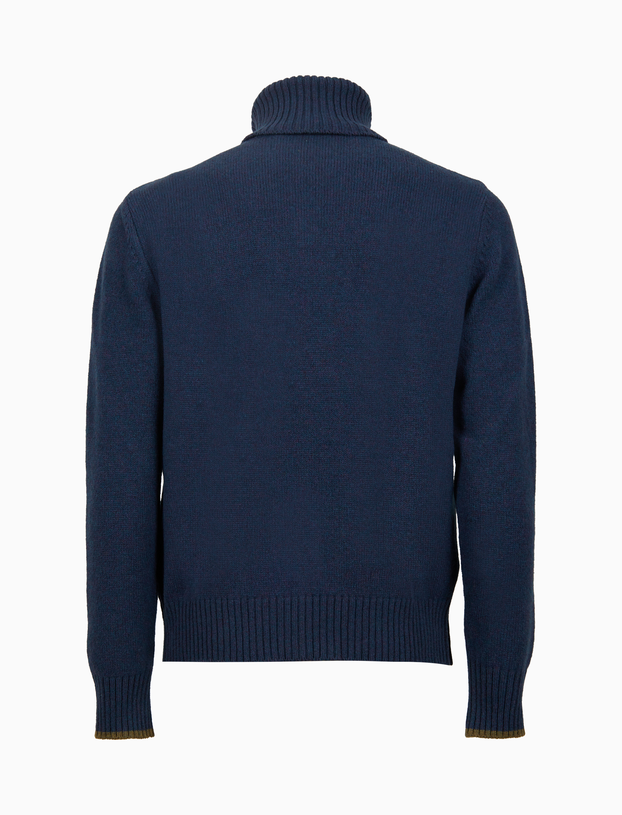 Pull dolcevita uomo lana blu tinta unita