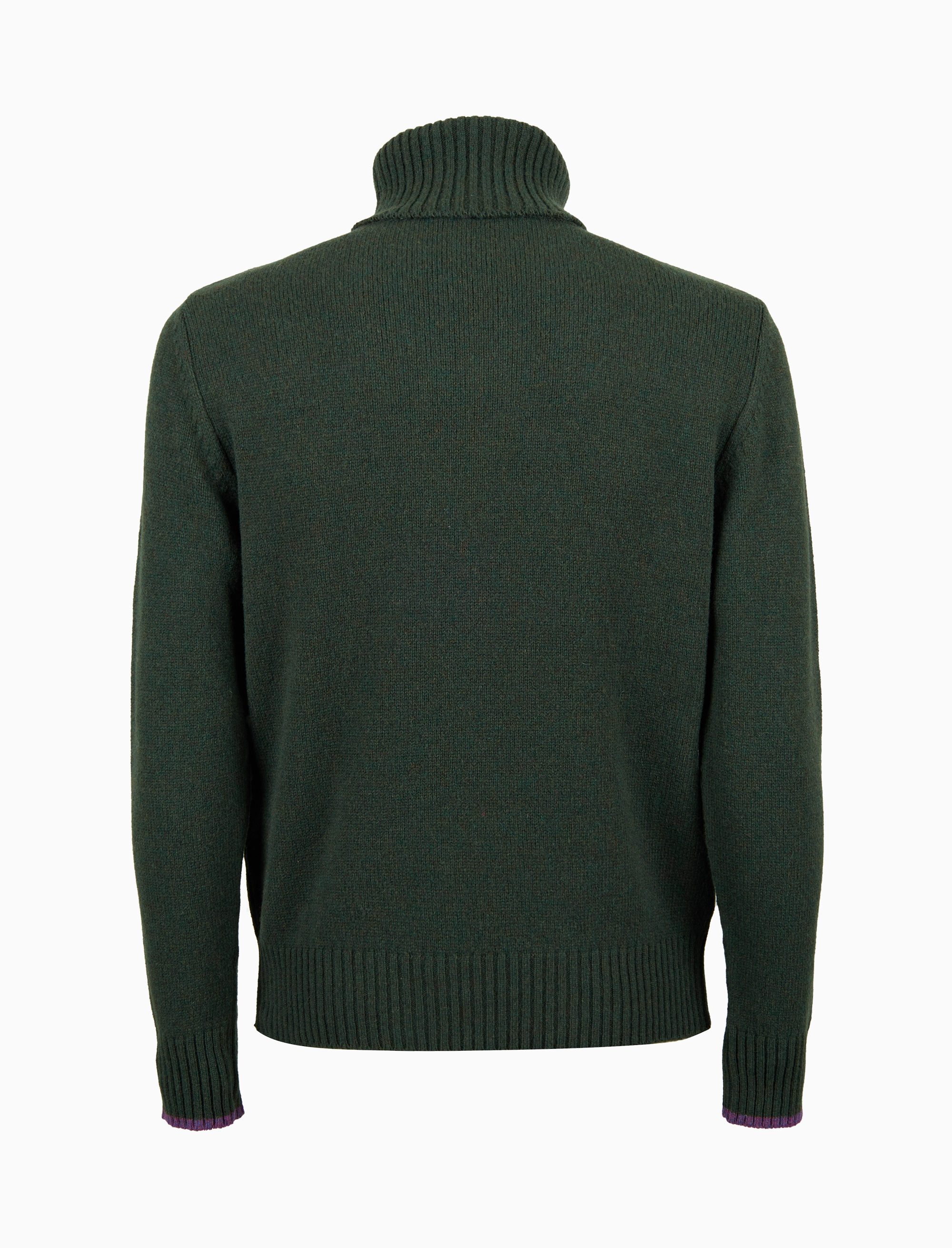 Pull dolcevita uomo lana verde tinta unita