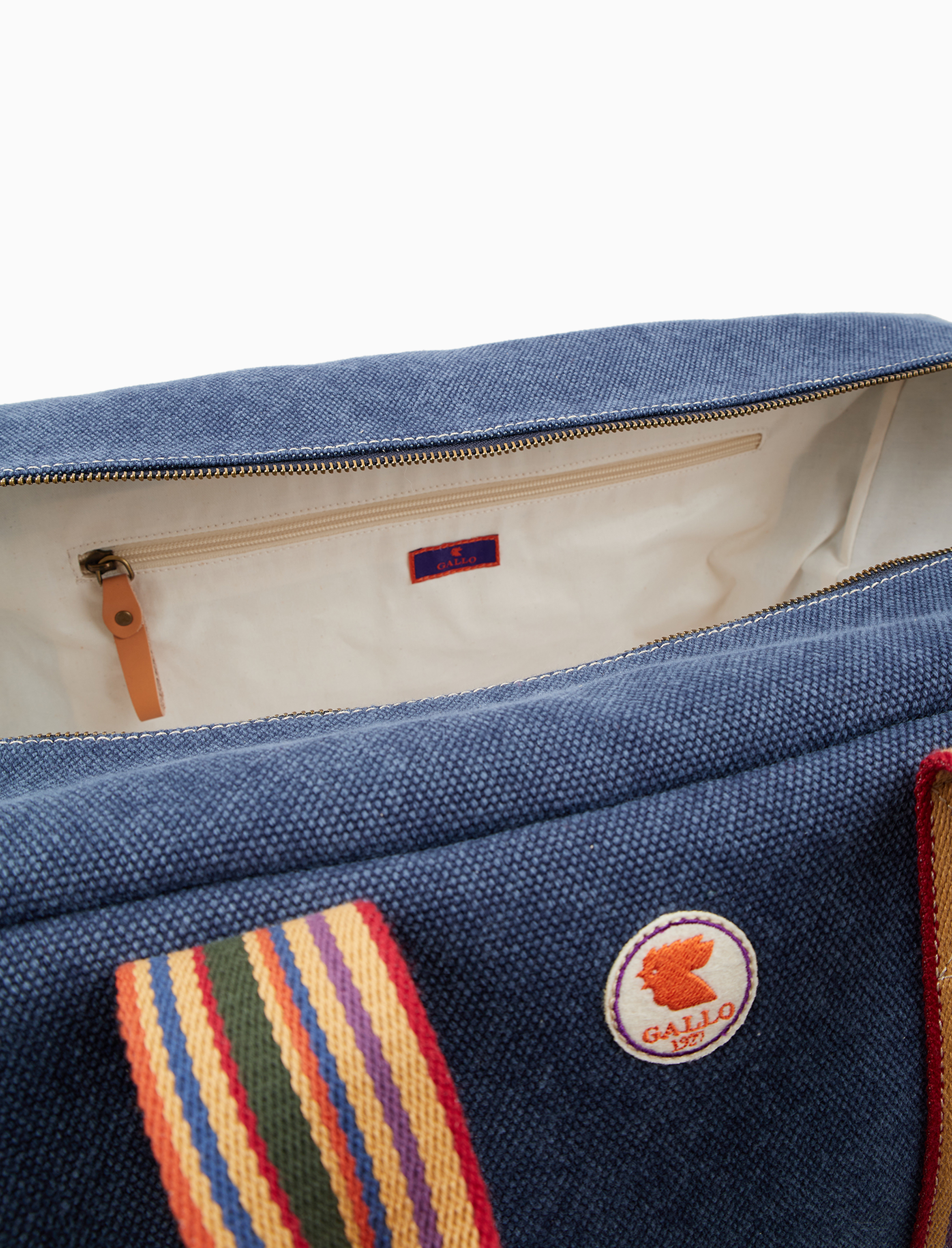 Borsone weekend unisex in canvas di cotone tinta unita blu