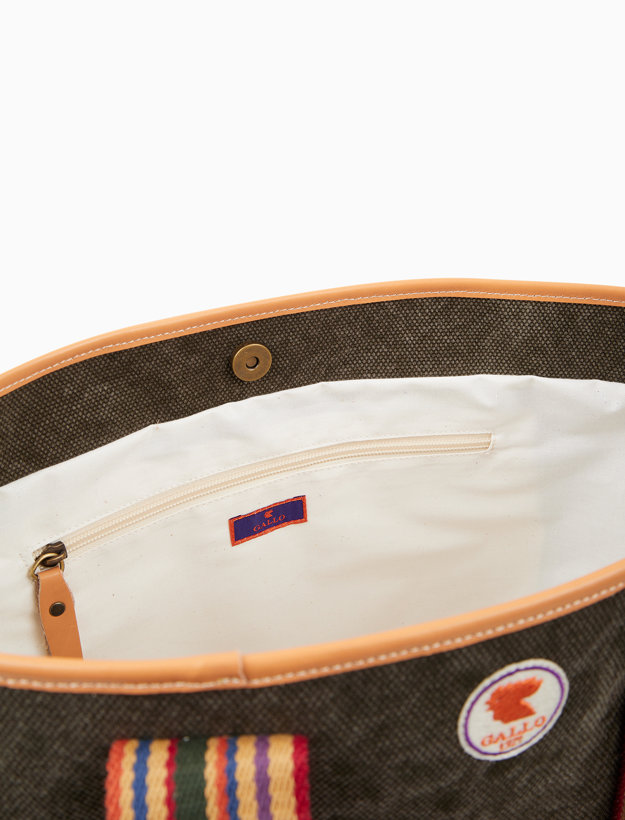 Borsa shopping grande donna in canvas di cotone verde tinta unita