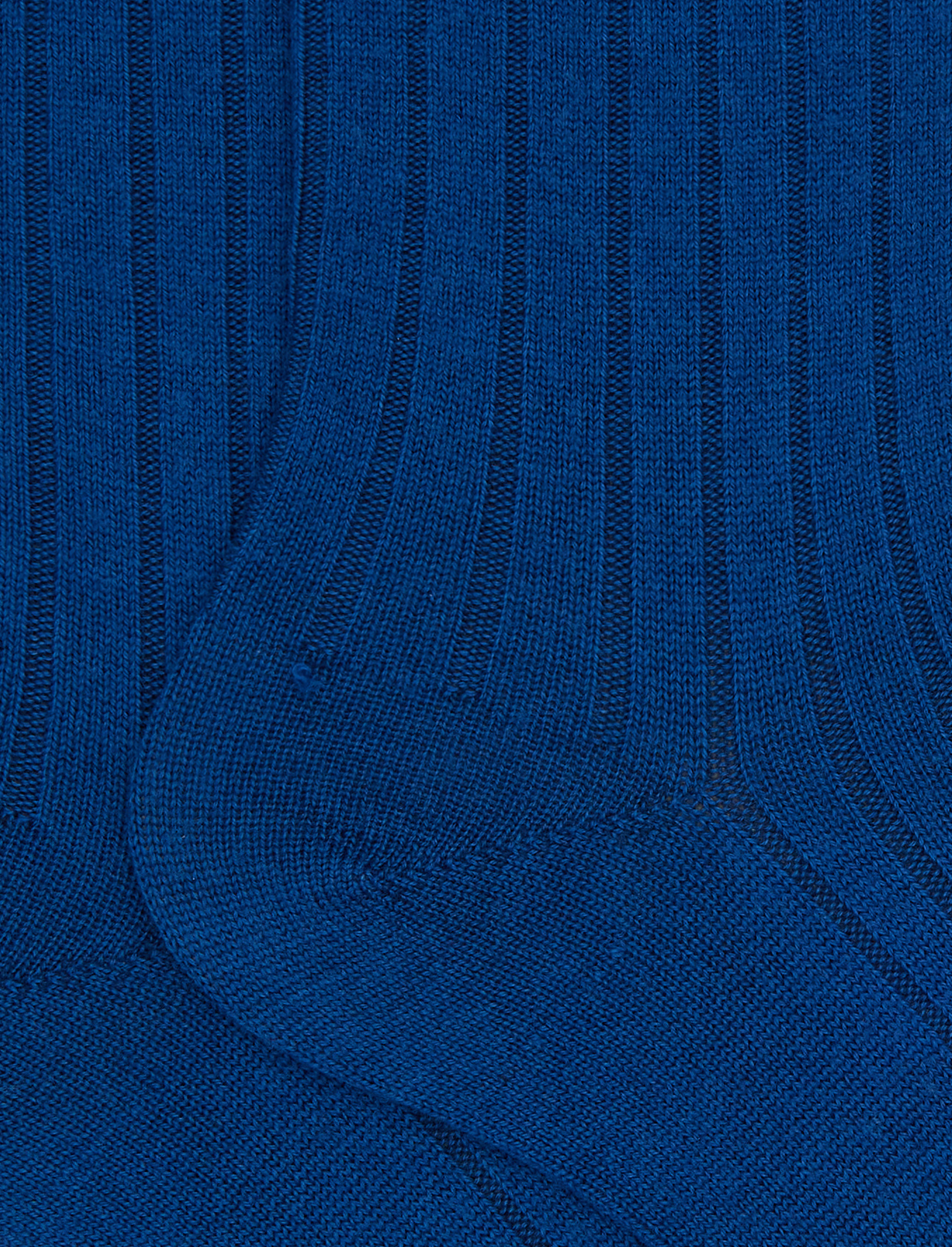 Calze corte uomo lana blu a coste tinta unita