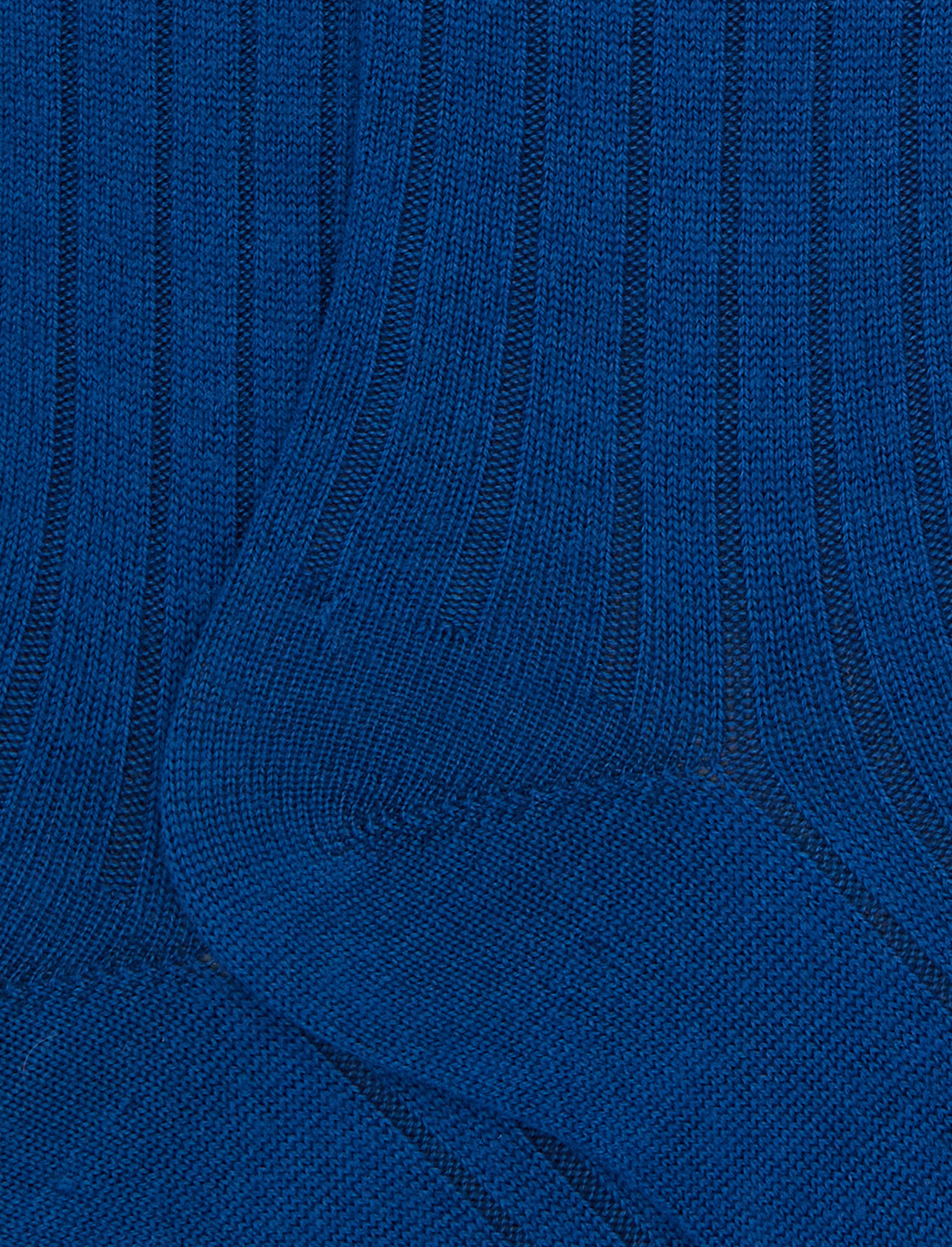 Calze lunghe uomo lana blu a coste tinta unita