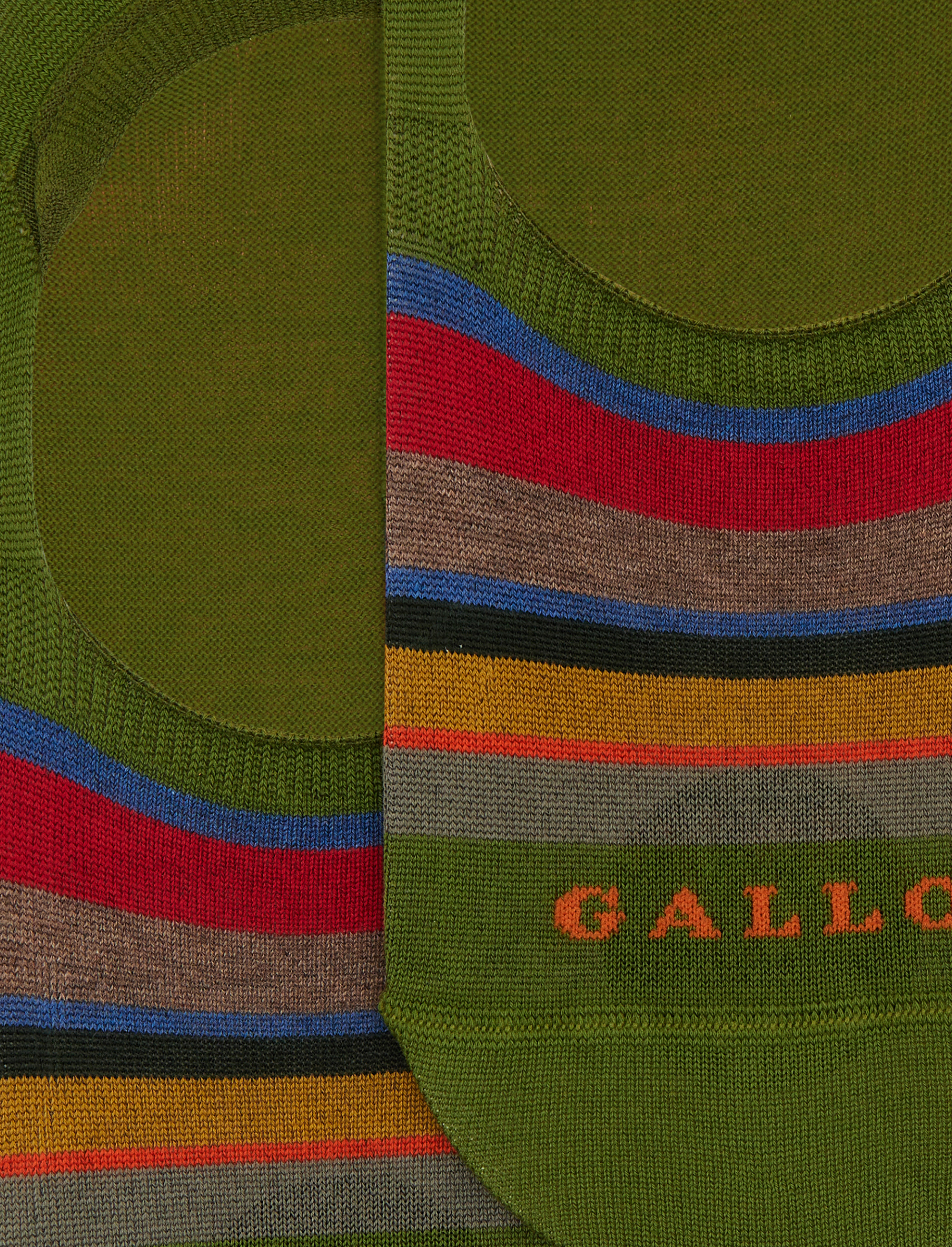 Soletta unisex cotone verde righe multicolor