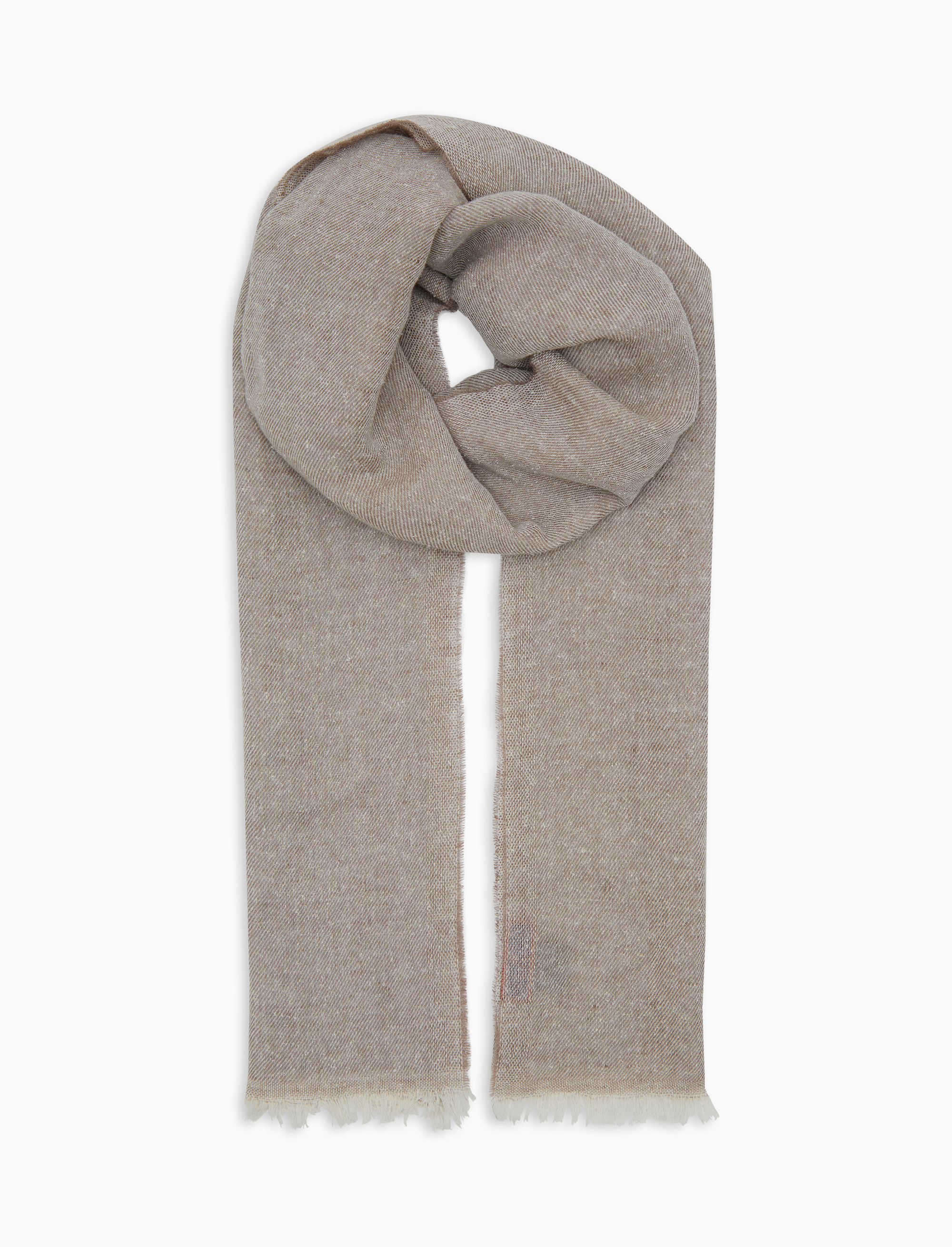 Sciarpa unisex seta e lino tinta unita beige