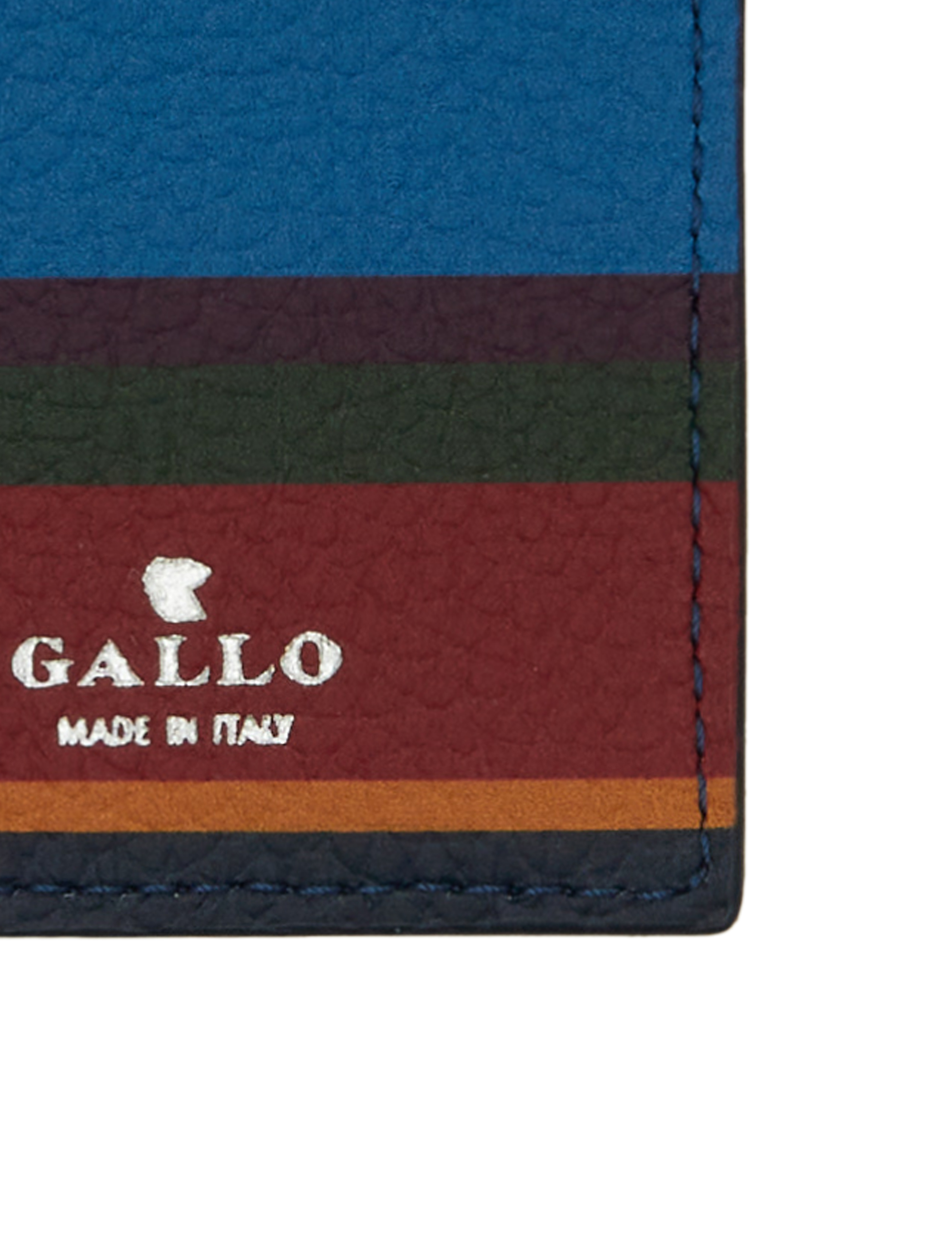 Etichetta per bagaglio unisex in pelle martellata blu righe multicolor