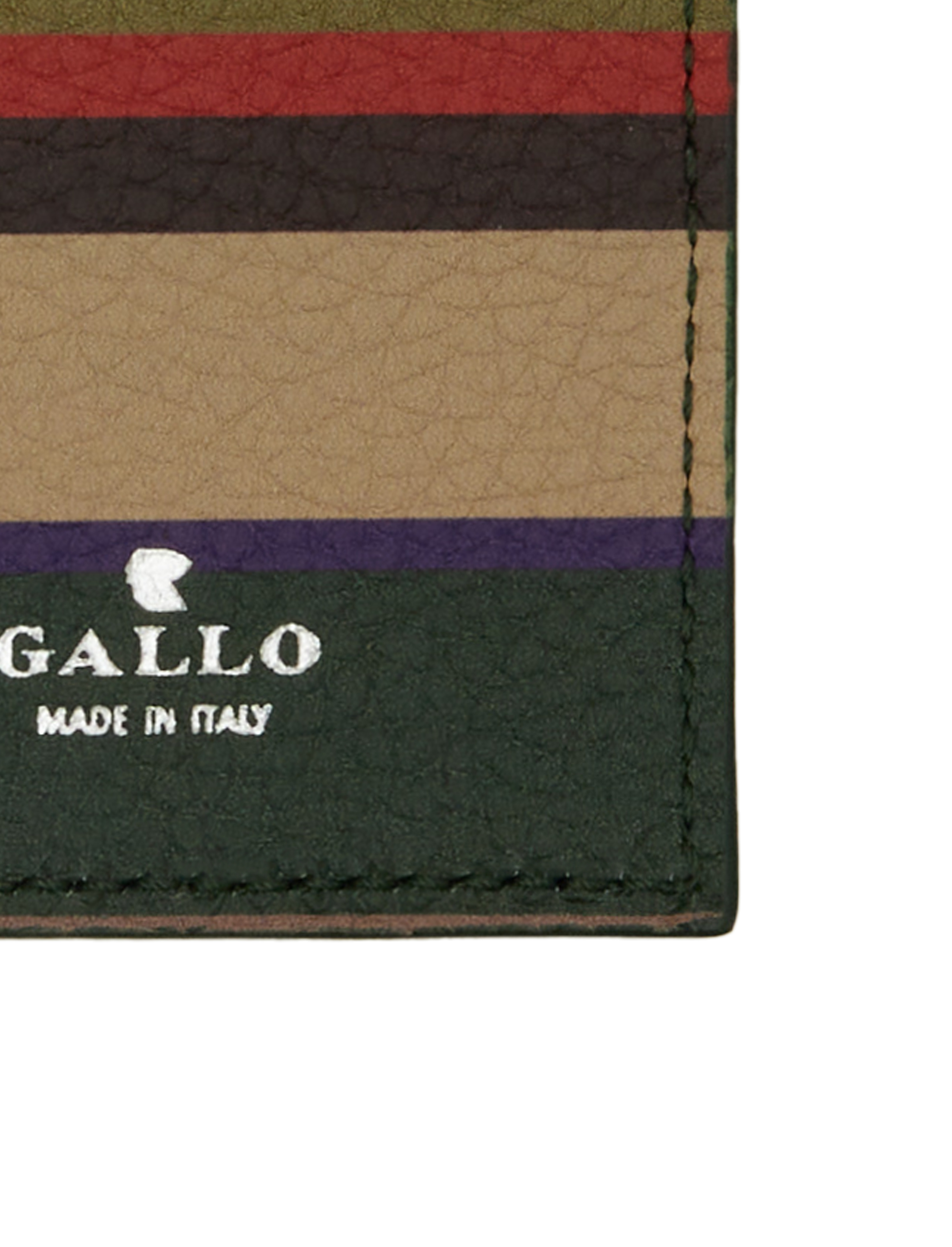 Etichetta per bagaglio unisex in pelle martellata beige righe multicolor