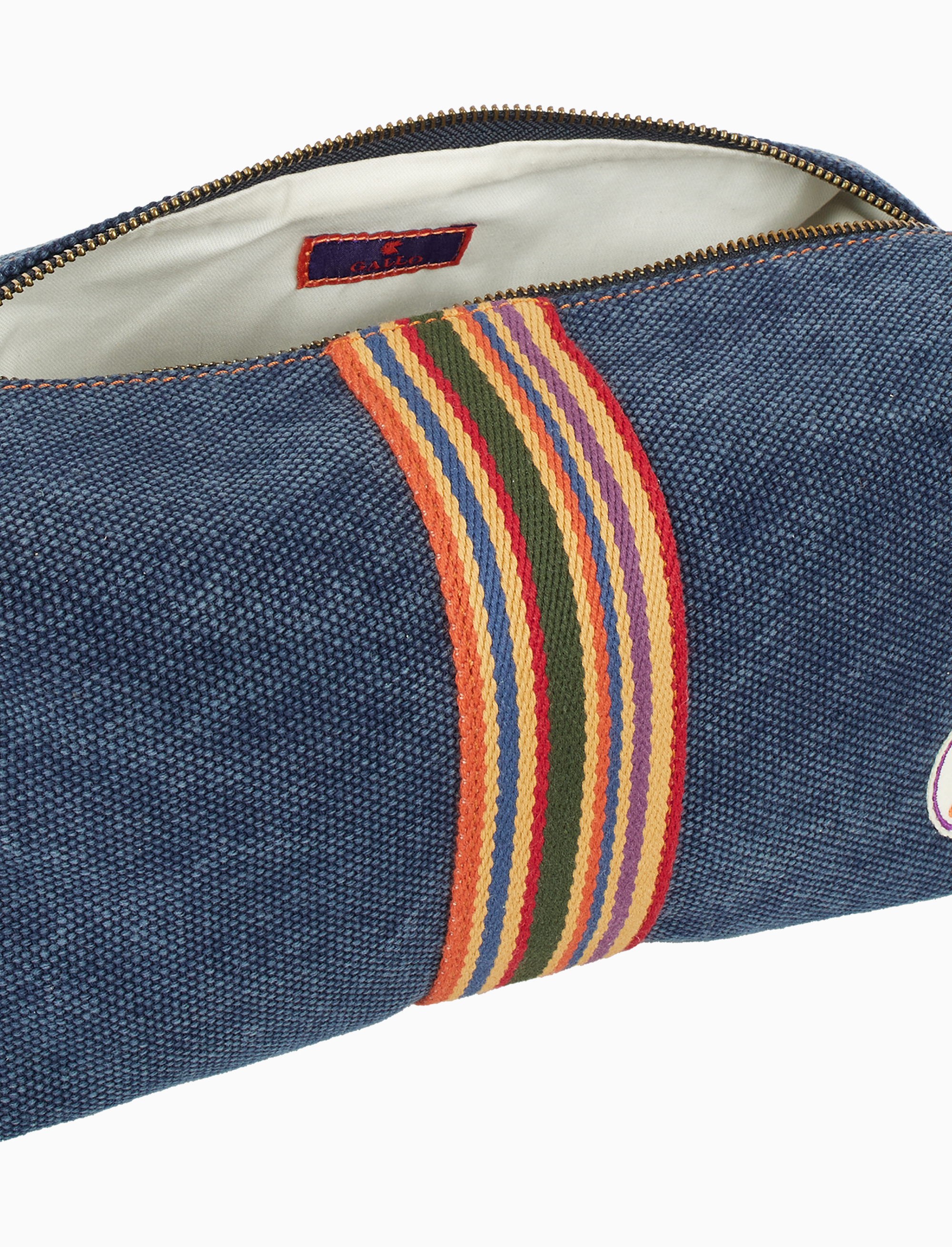 Beauty unisex in canvas di cotone blu tinta unita