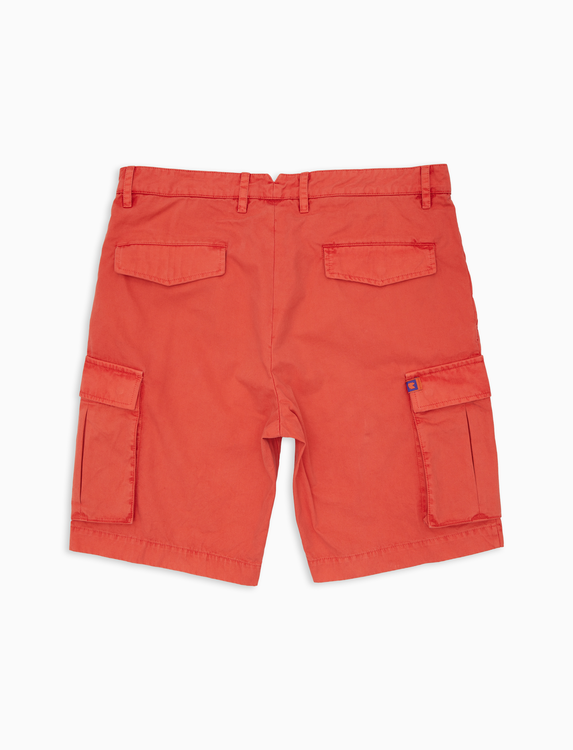 Bermuda cargo uomo cotone tinto capo tinta unita rosso